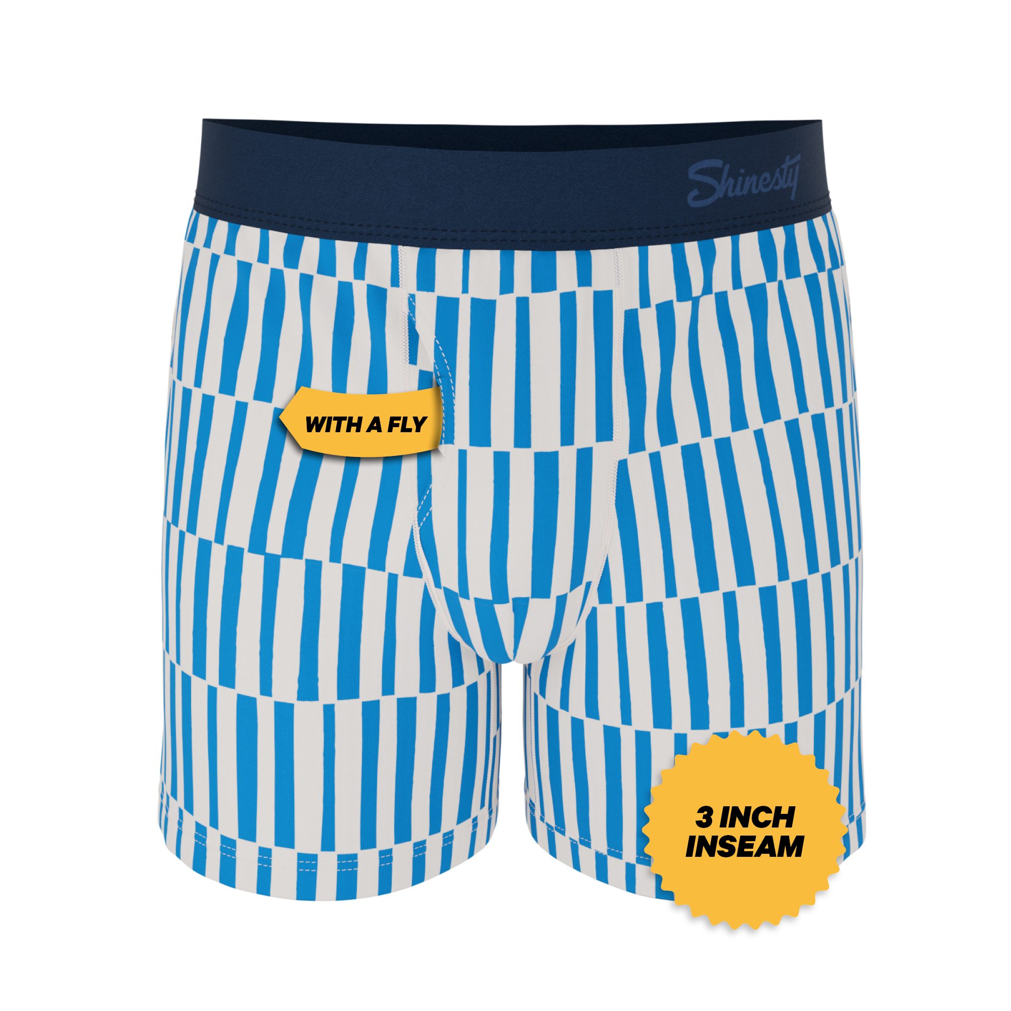The Hamptons | Blue Mosaic Stripe Boxers - Shinesty