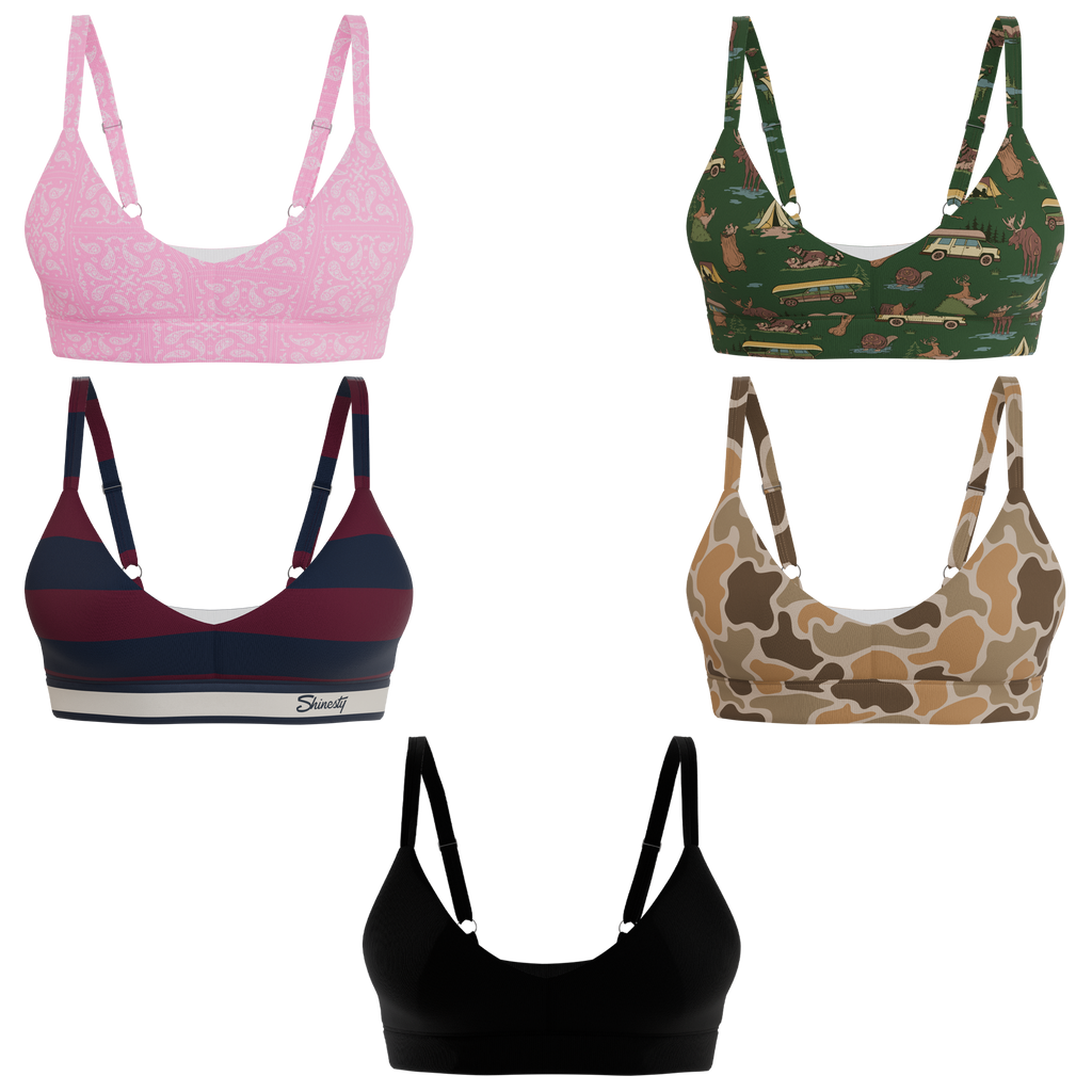The Happy Trails | Boob Hammock™ Plunge Bralette 5 Pack - Shinesty