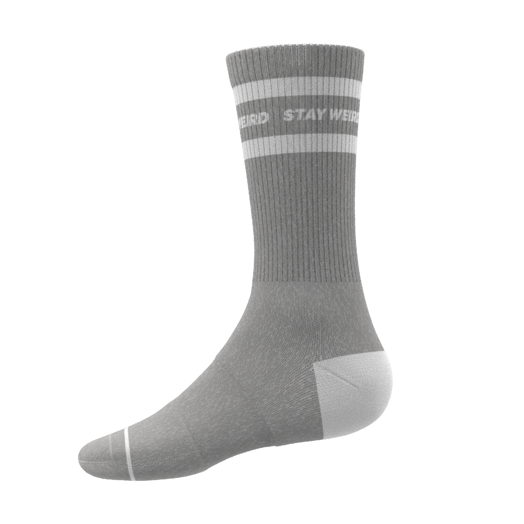 The Haze | Grey and White Stripe Heel Hammock™ Crew Socks - Shinesty
