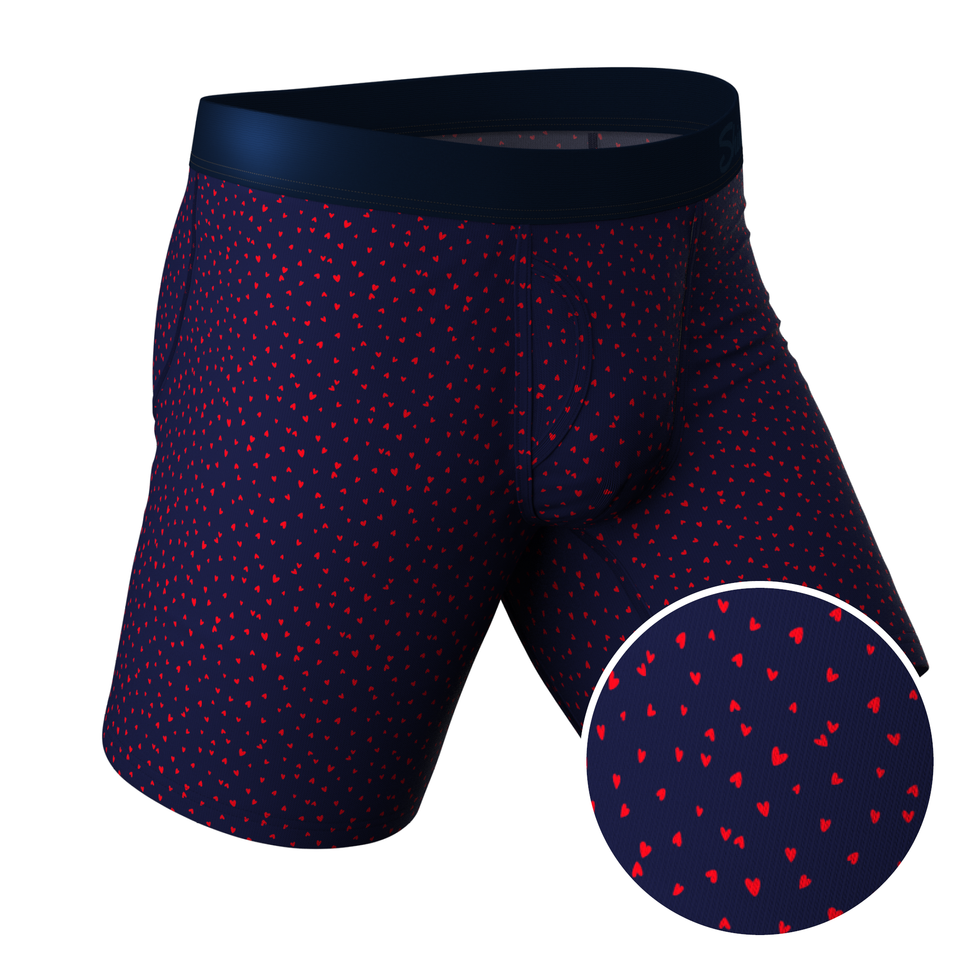 The Heartthrob | Tiny Hearts Valentines Day Ball Hammock® Boxer - Long Leg - Shinesty