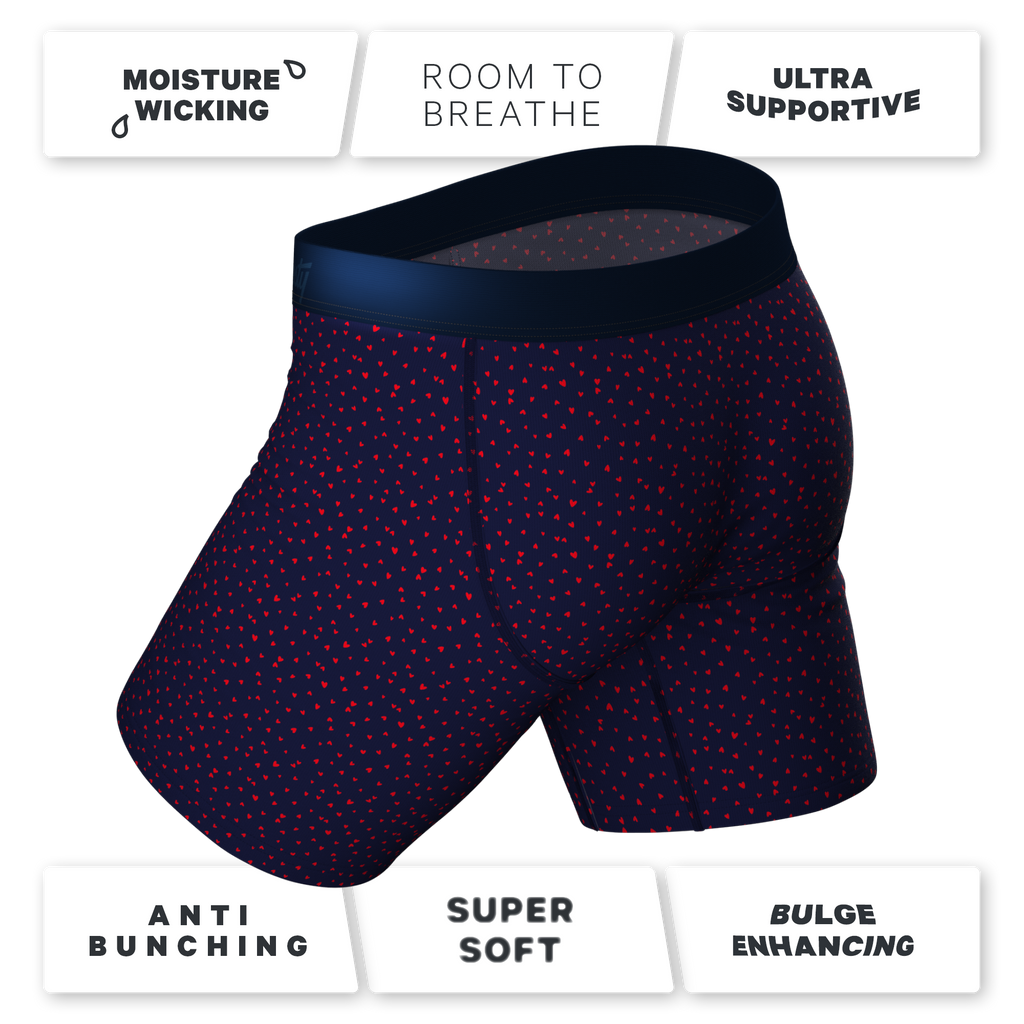 The Heartthrob | Tiny Hearts Valentines Day Ball Hammock® Boxer - Long Leg - Shinesty