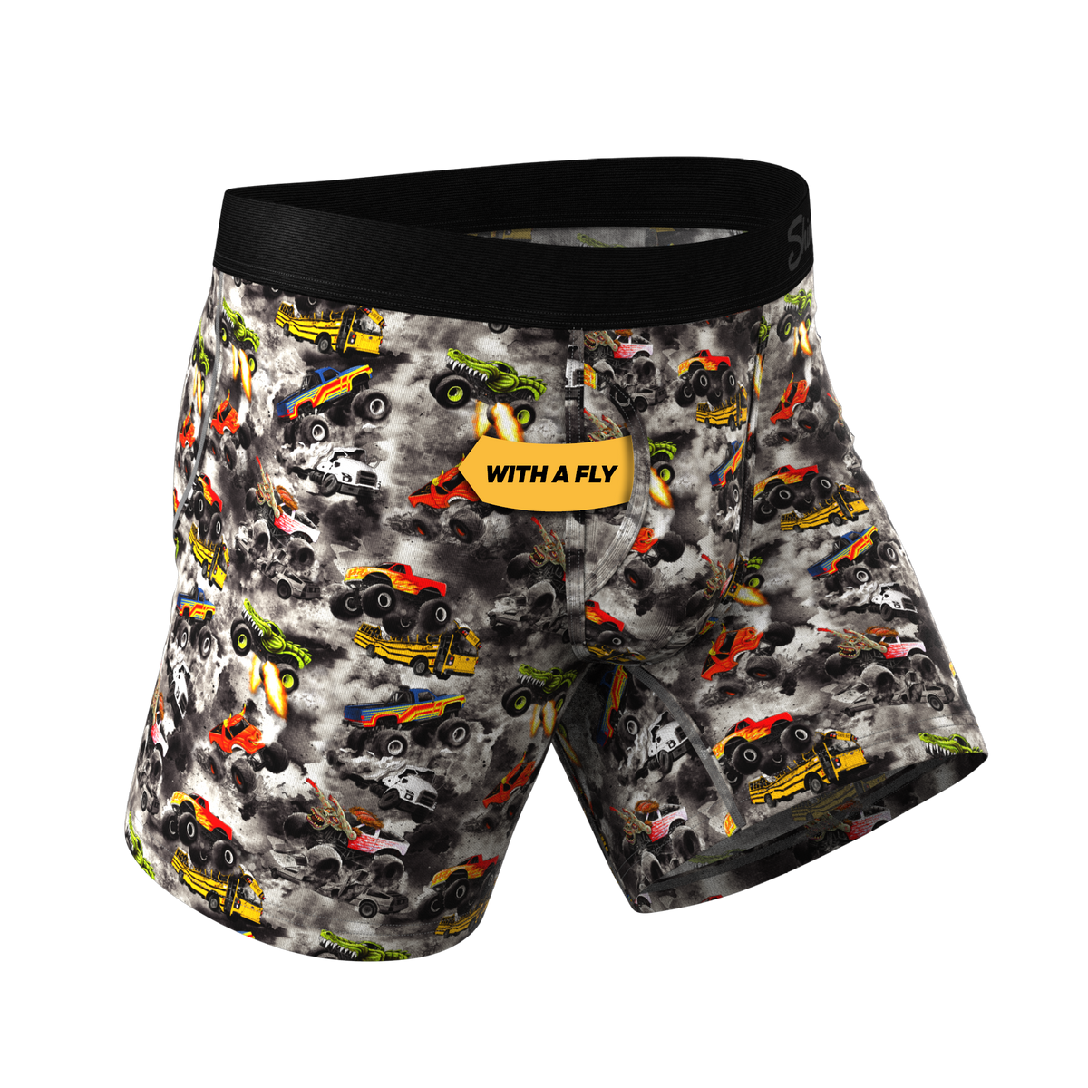 The Here Be Monsters | Monster Truck Ball Hammock® Pouch Underwear With Fly - Shinesty