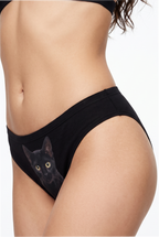 The Hex Appeal | Black Cat Modal Bikini Underwear - Shinesty