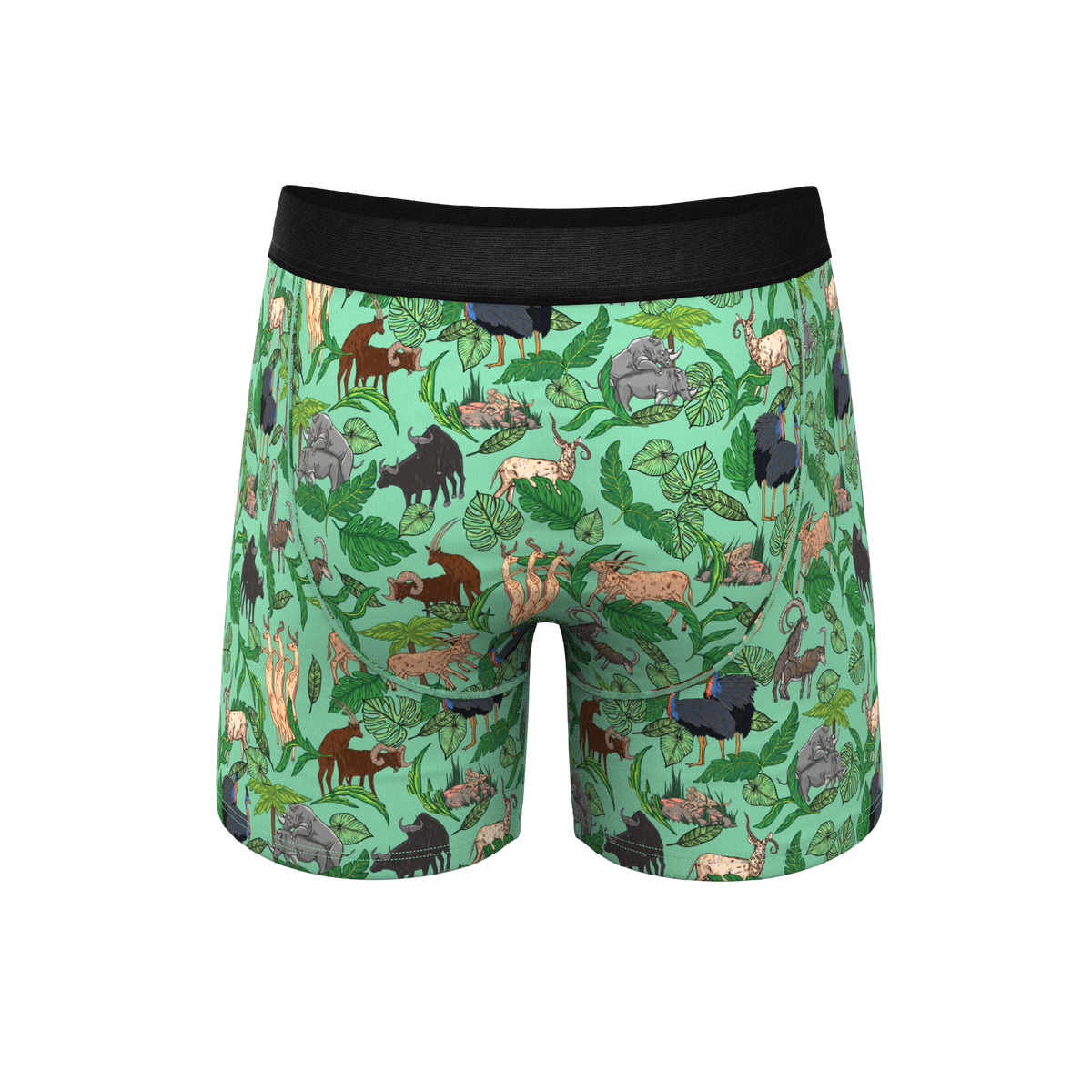 The Hornography | Tropical Animals Ball Hammock® Pouch Underwear With Fly - Shinesty