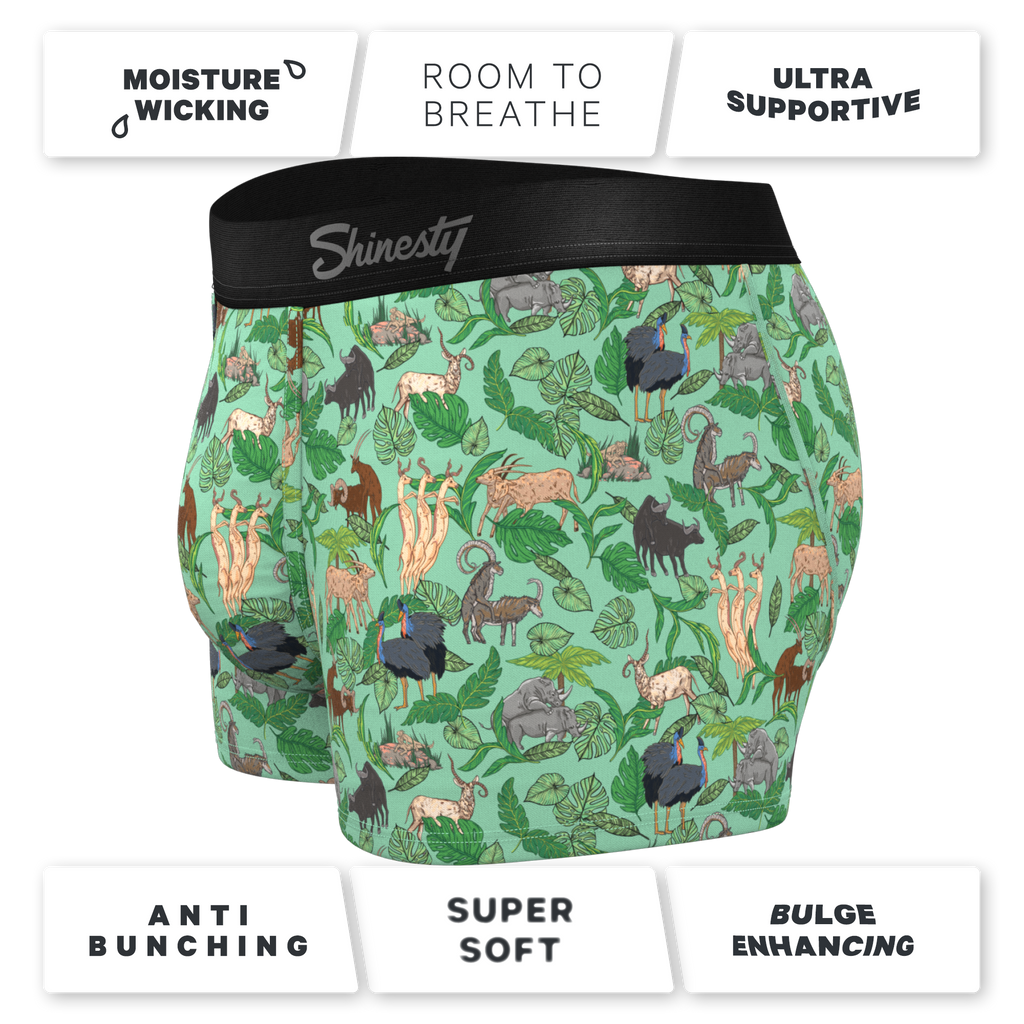 The Hornography | Tropical Animals Ball Hammock® Pouch Trunks Underwear - Shinesty