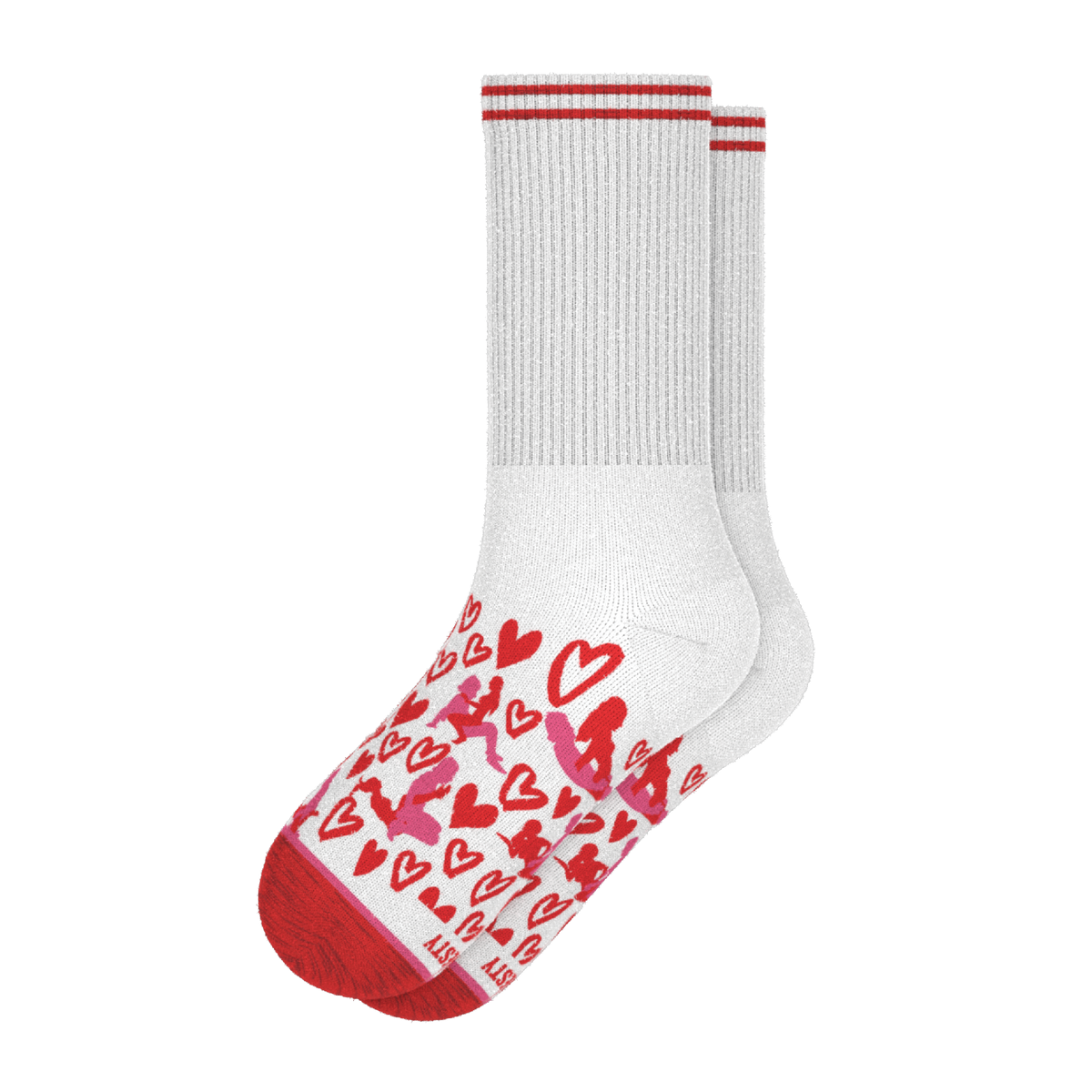 The Hot-Blooded Handbook | Valentine's Day Heel Hammock™ Crew Socks - Shinesty