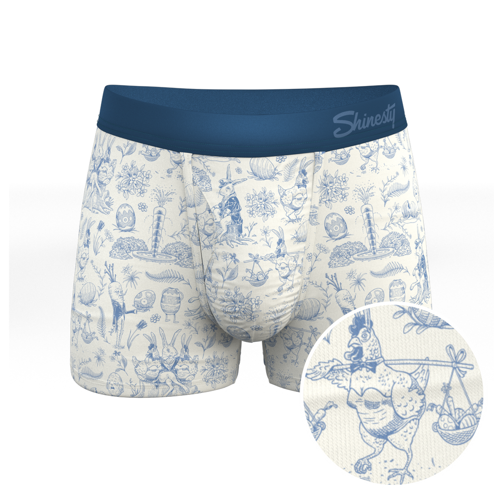 The Hot Cottontail | Easter Toile Ball Hammock® Pouch Trunks Underwear - Shinesty