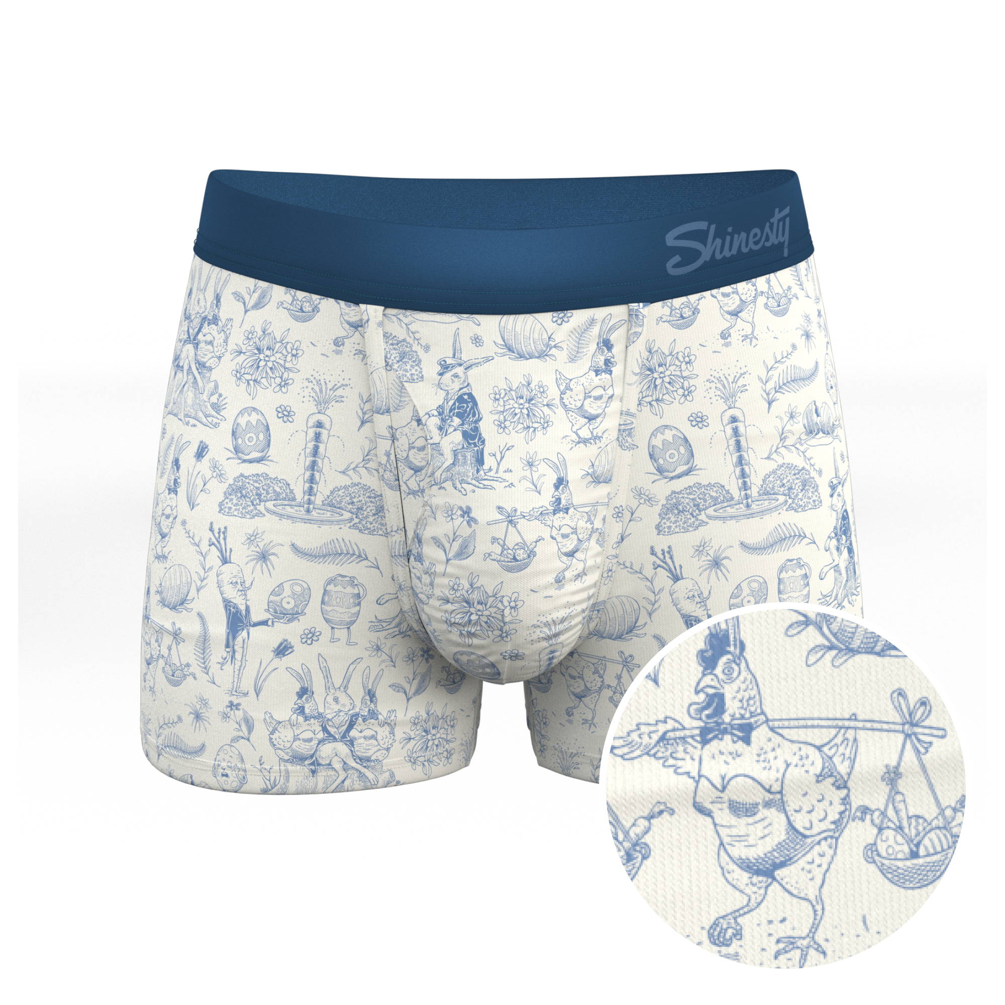 The Hot Cottontail | Easter Toile Ball Hammock® Pouch Trunks Underwear - Shinesty
