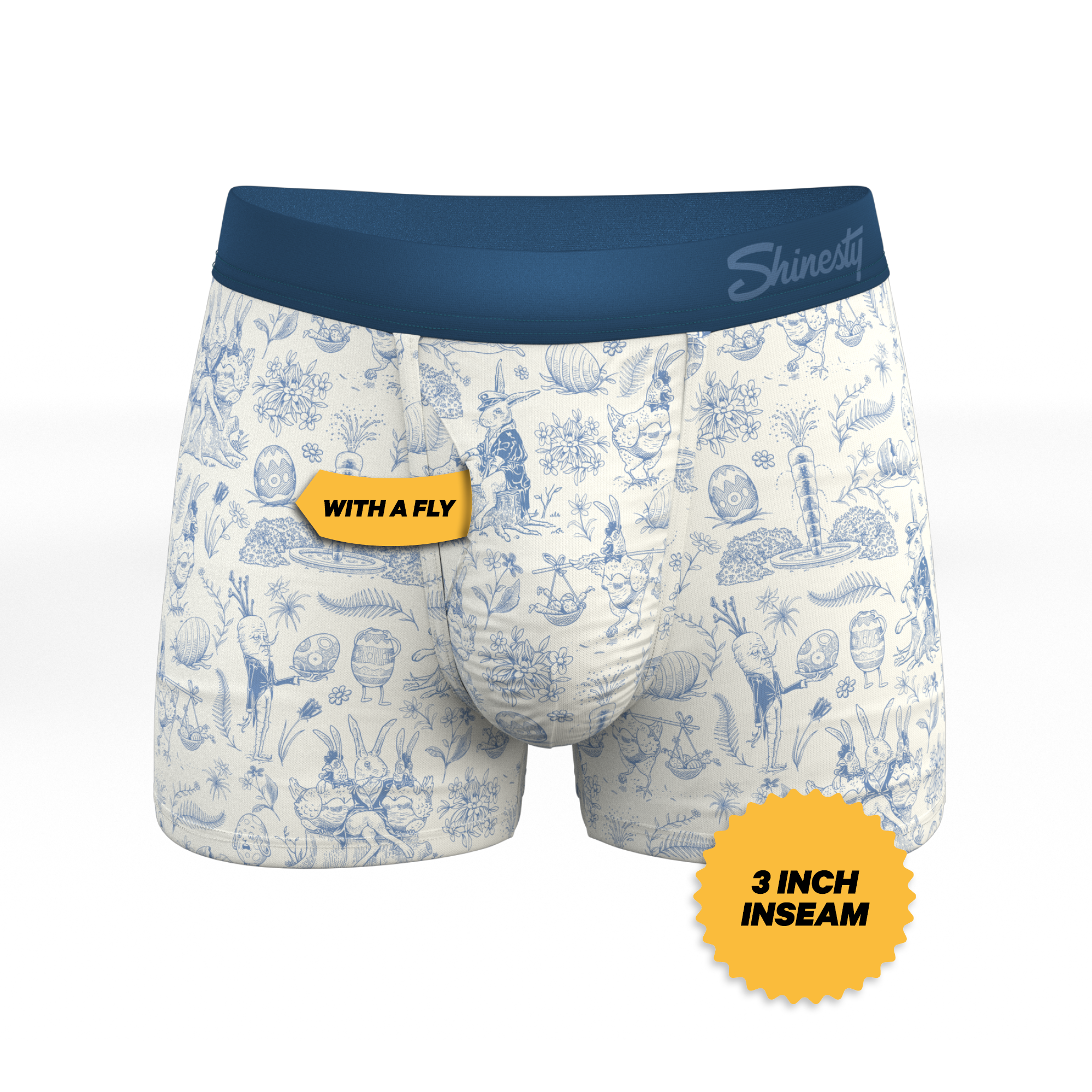 The Hot Cottontail | Easter Toile Ball Hammock® Pouch Trunks Underwear - Shinesty