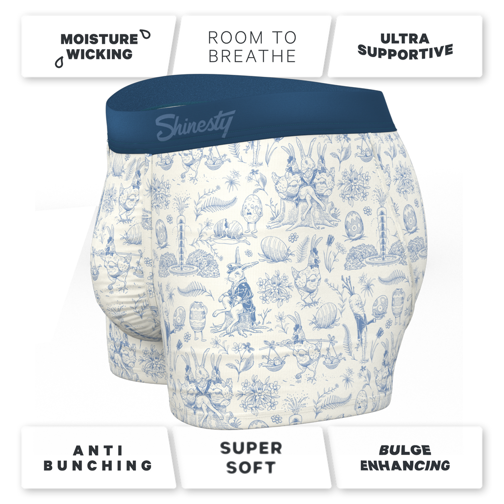 The Hot Cottontail | Easter Toile Ball Hammock® Pouch Trunks Underwear - Shinesty