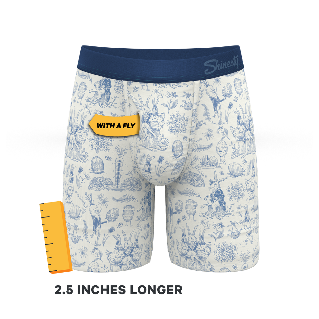 The Hot Cottontail | Easter Toile Ball Hammock® Boxer - Long Leg - Shinesty
