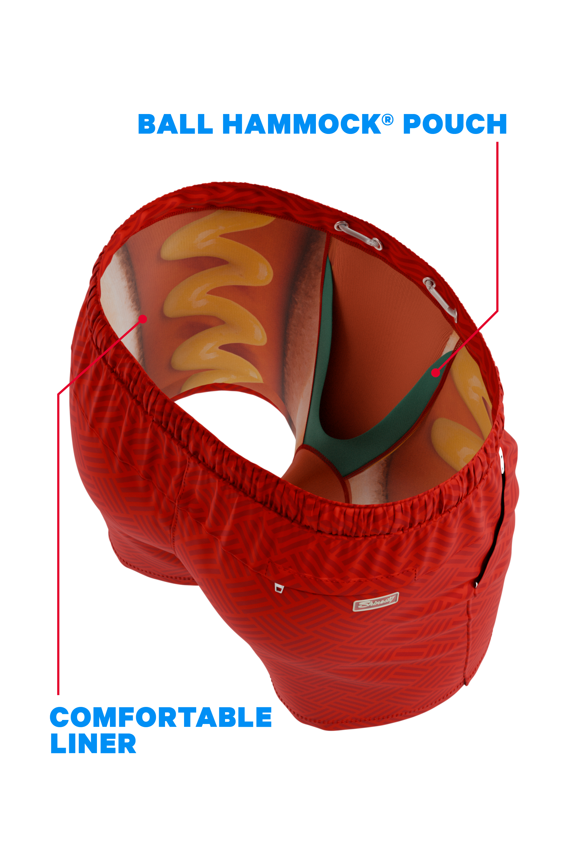 The Hot Dogs Or Legs | Wienerschnitzel x Shinesty Ball Hammock® Pouch 5" Swim Trunks - Shinesty