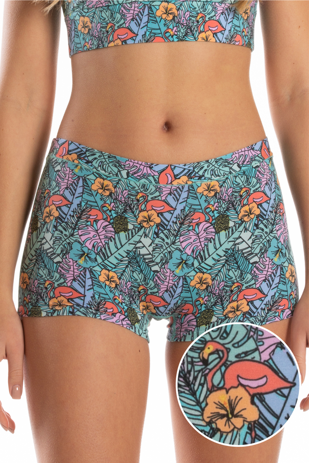 The Hot Tropic | Tropical Flamingo Modal Boyshort Underwear - Shinesty