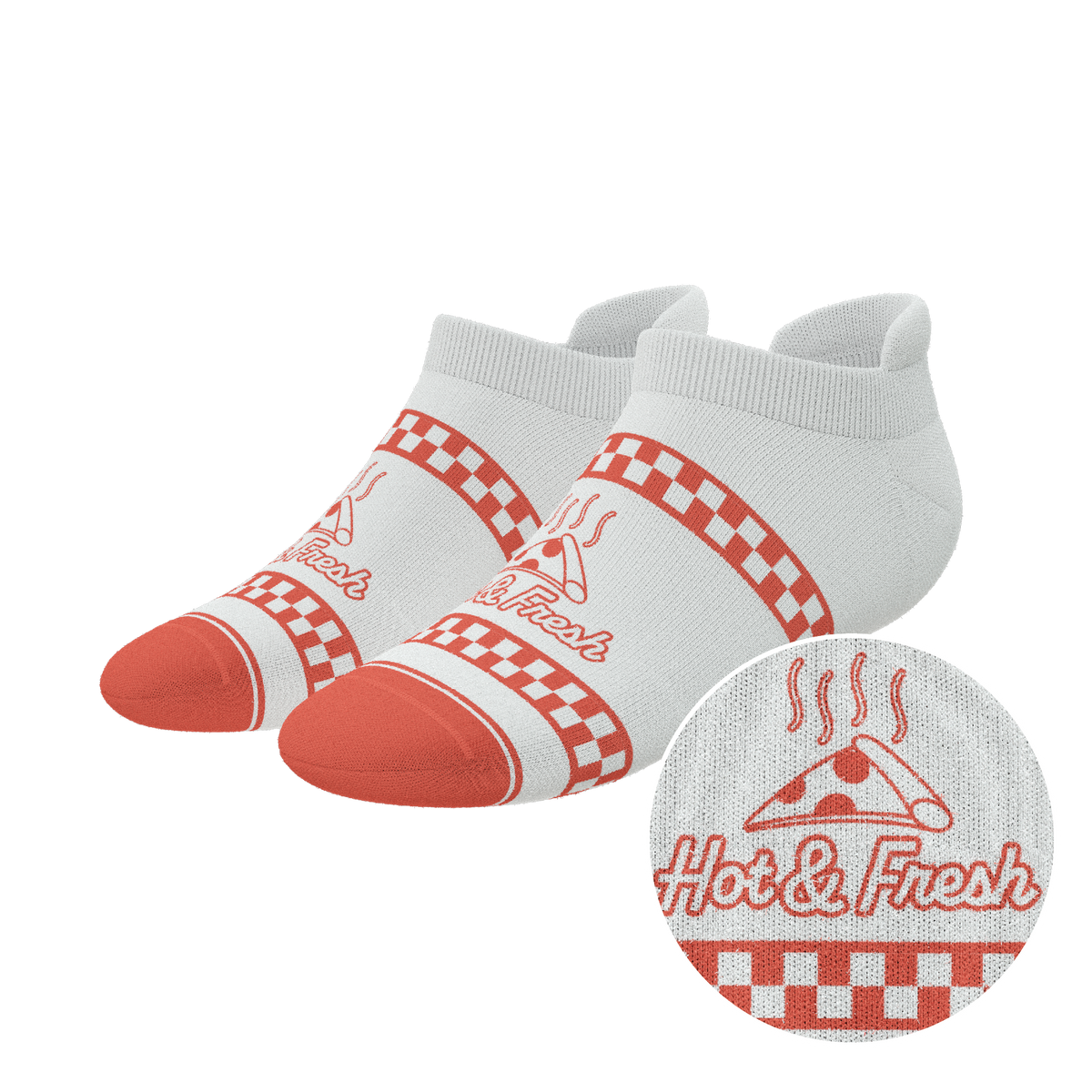 The Hot & Fresh | Pizza Box Heel Hammock™ Ankle Socks - Shinesty