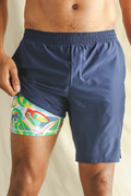 The Hot in Havana | Tropical Navy Ball Hammock® 9 Inch Athletic Shorts - Shinesty