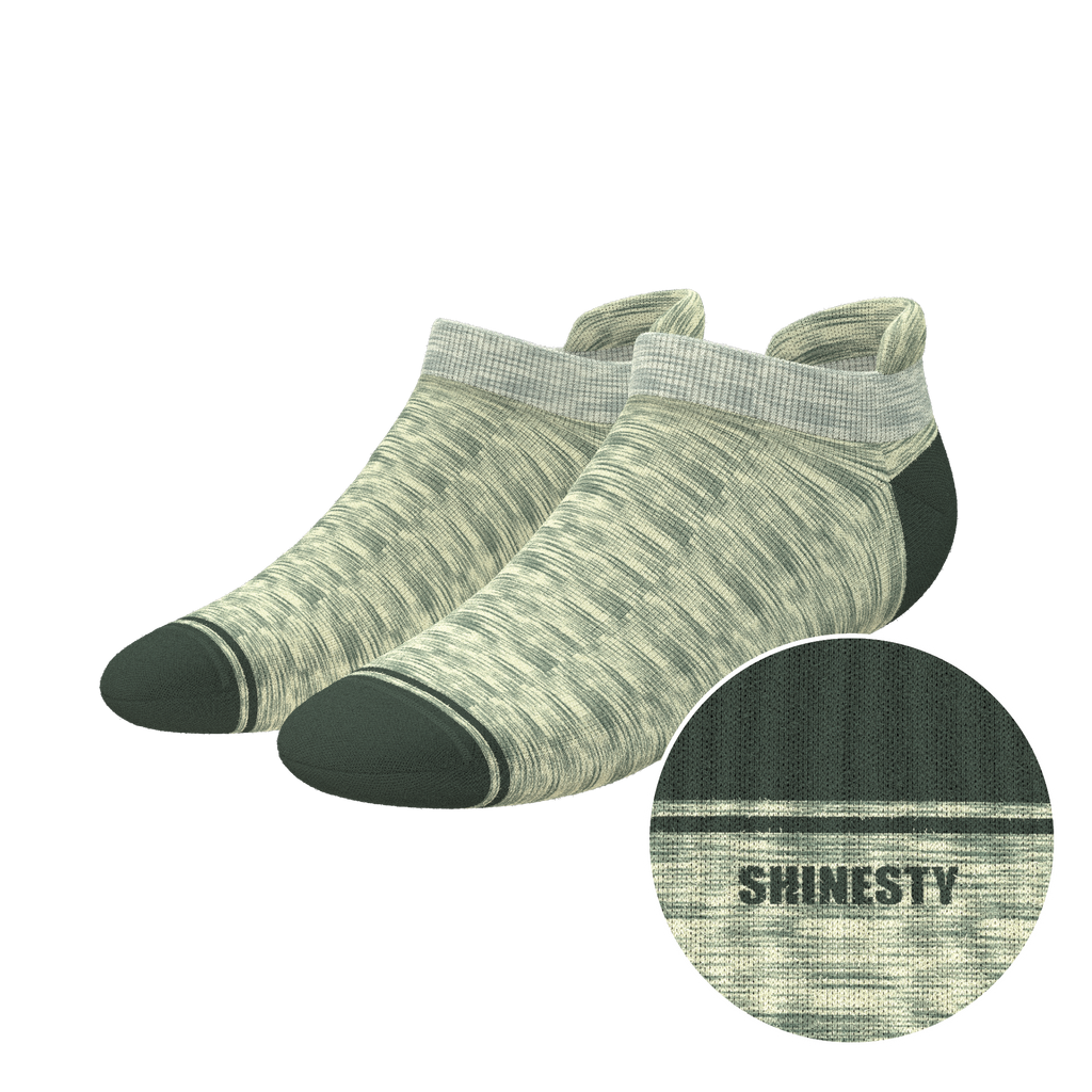 The Illusion | Green Pattern Heel Hammock™ Ankle Socks - Shinesty