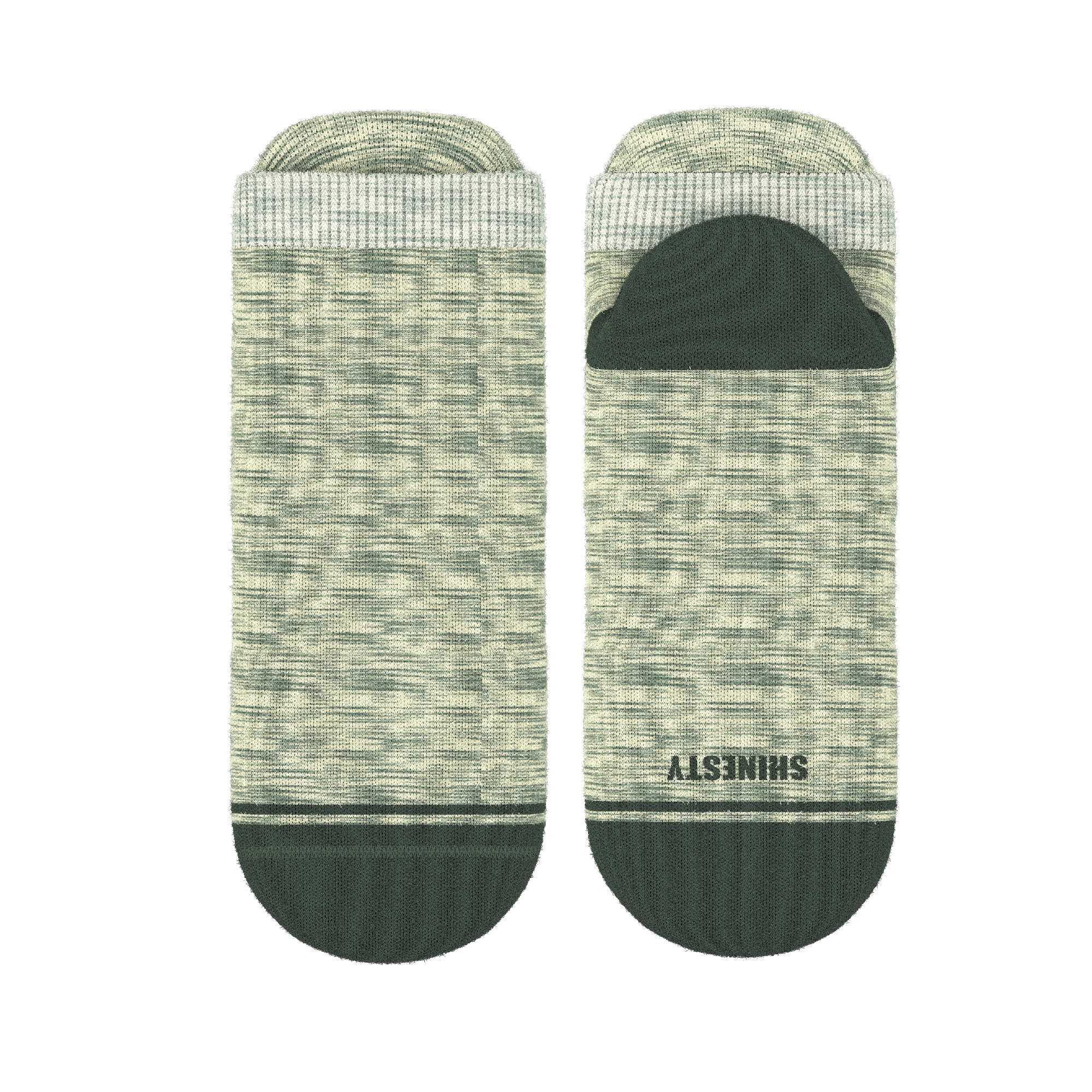 The Illusion | Green Pattern Heel Hammock™ Ankle Socks - Shinesty