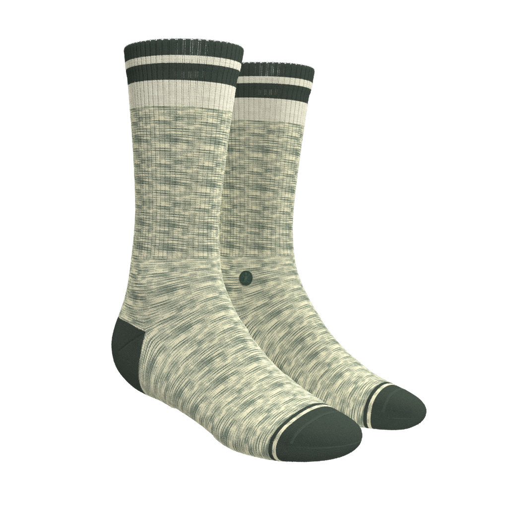 The Illusion | Green Pattern Heel Hammock™ Crew Socks - Shinesty