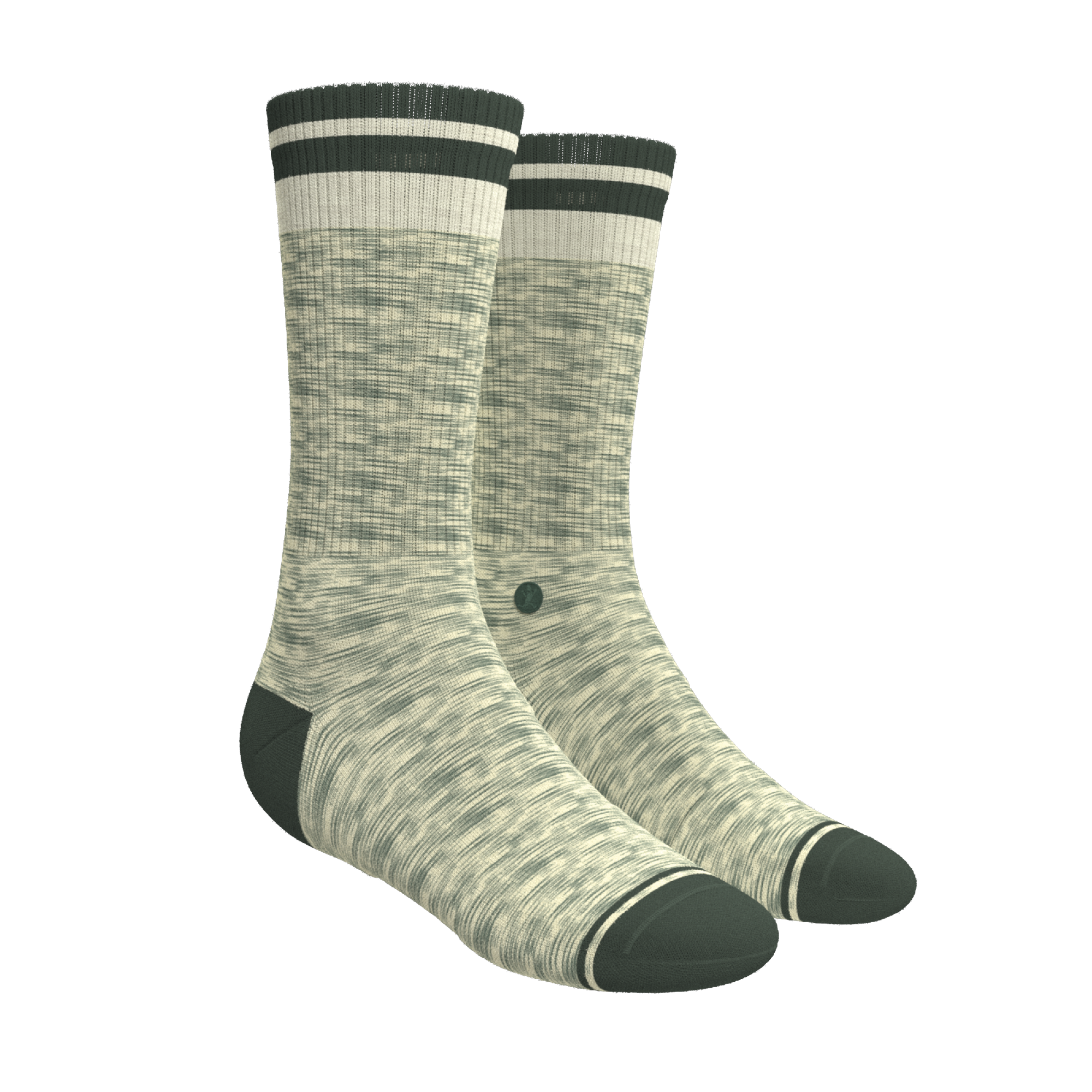 The Illusion | Green Pattern Heel Hammock™ Crew Socks - Shinesty
