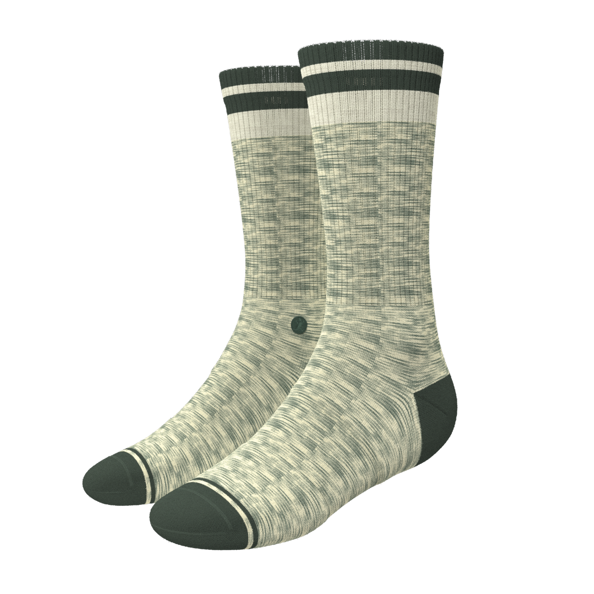 The Illusion | Green Pattern Heel Hammock™ Crew Socks - Shinesty