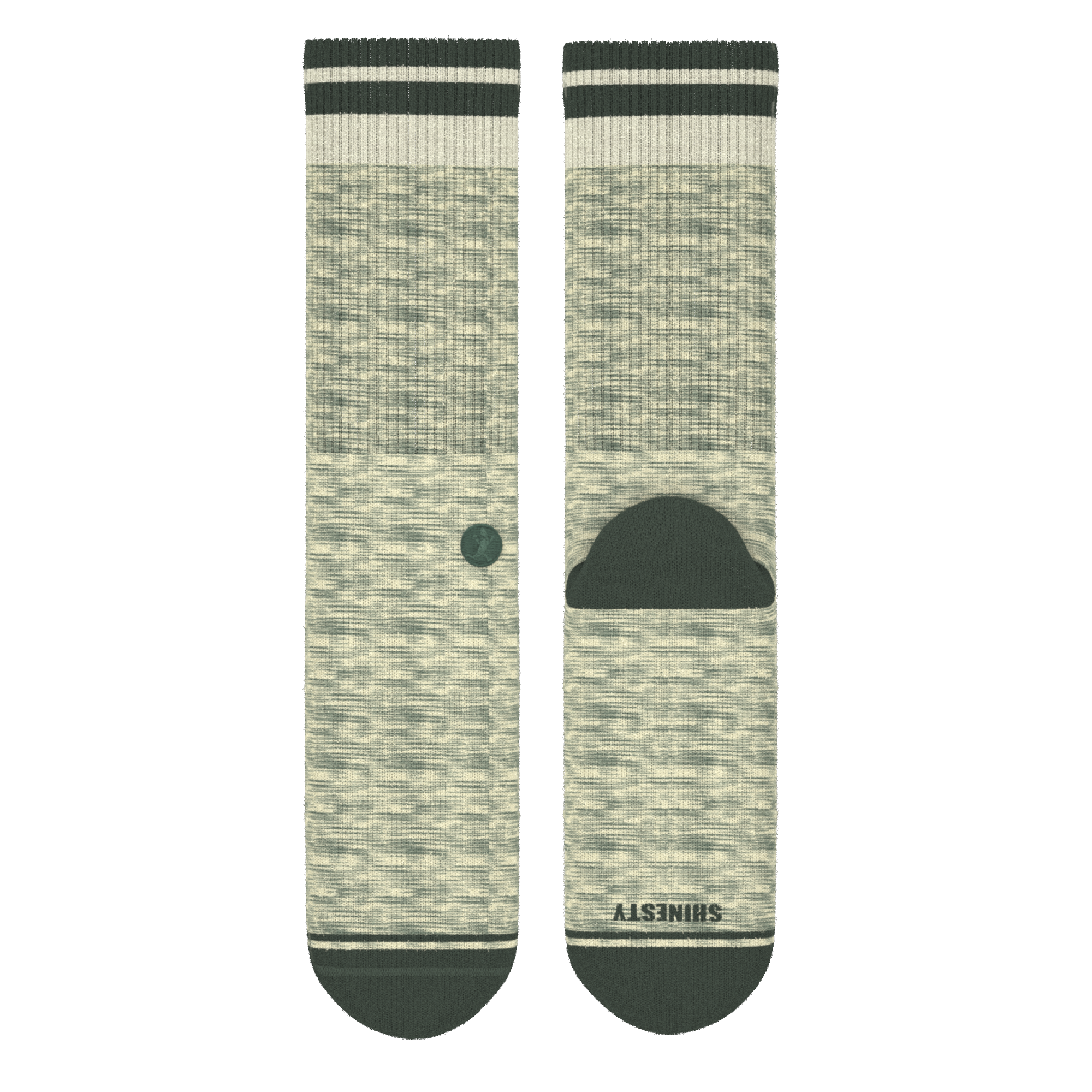 The Illusion | Green Pattern Heel Hammock™ Crew Socks - Shinesty