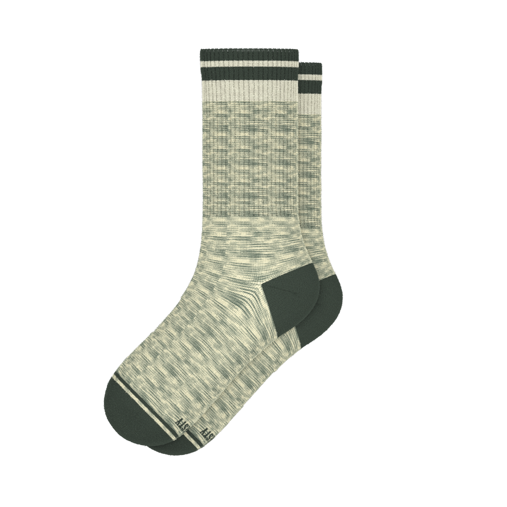 The Illusion | Green Pattern Heel Hammock™ Crew Socks - Shinesty