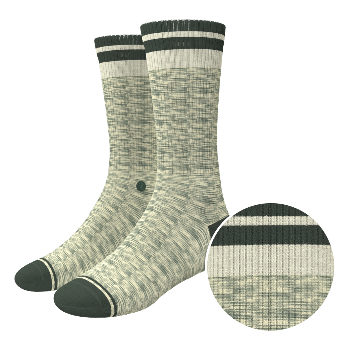 The Illusion | Green Pattern Heel Hammock™ Crew Socks - Shinesty
