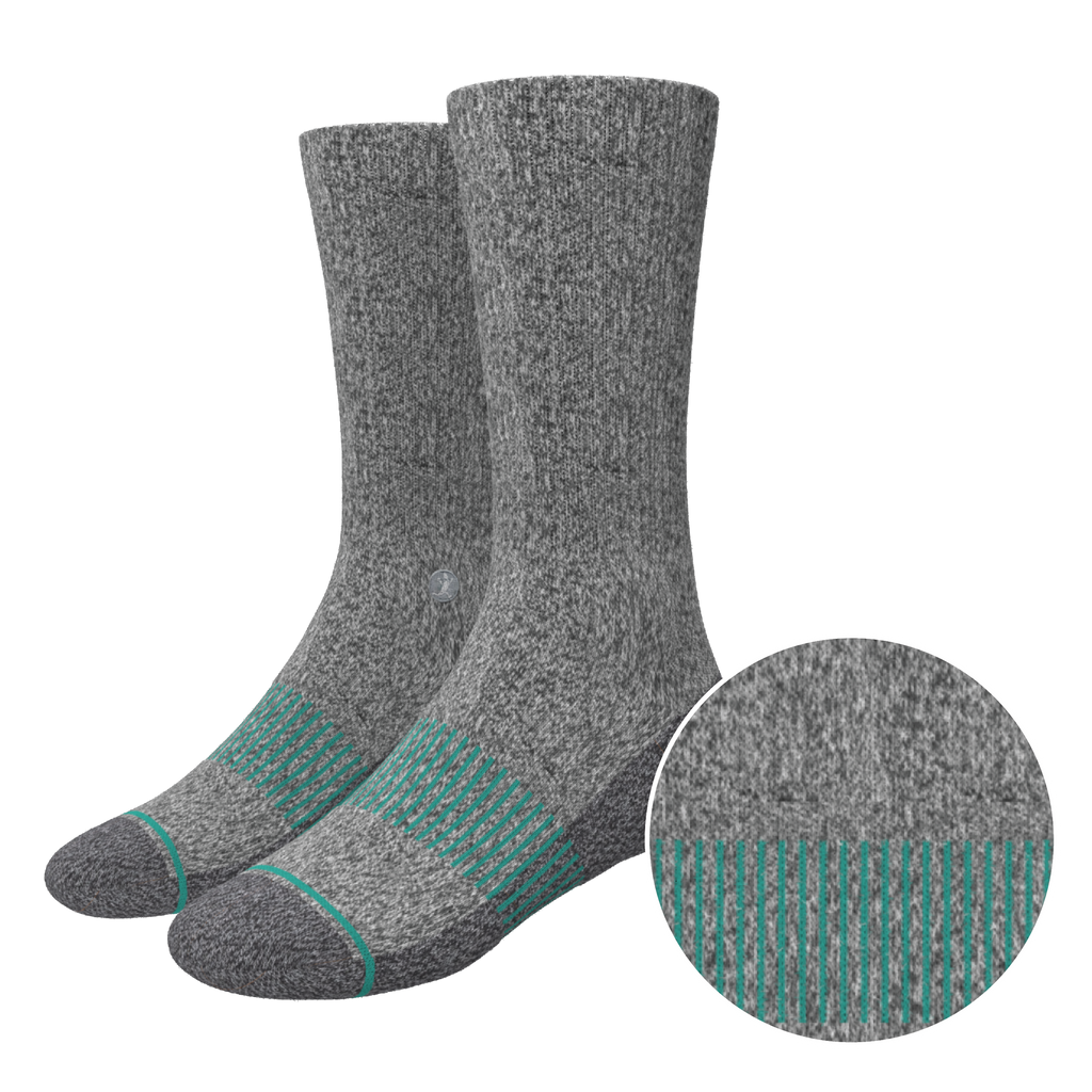 The Intramural Champ | Gray Stay Weird Heel Hammock™ Crew Socks - Shinesty
