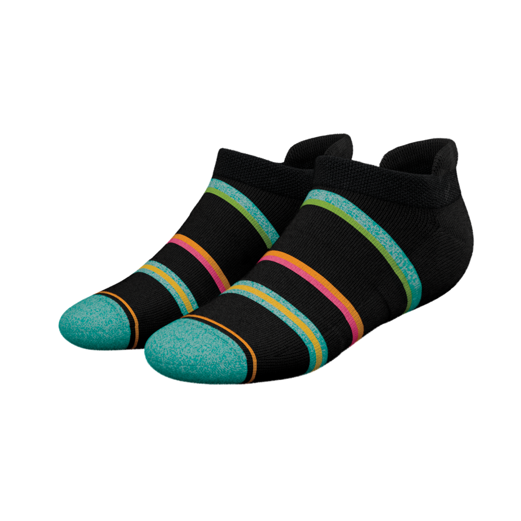 The Island Time | Black Tropical Heel Hammock™ Ankle Socks - Shinesty