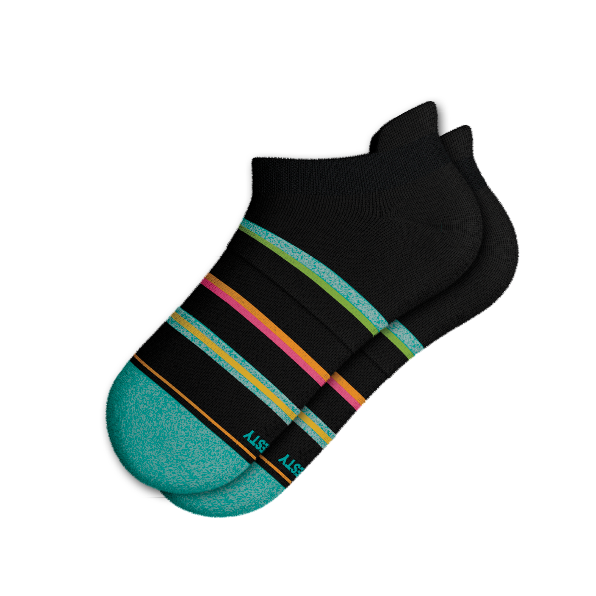 The Island Time | Black Tropical Heel Hammock™ Ankle Socks - Shinesty
