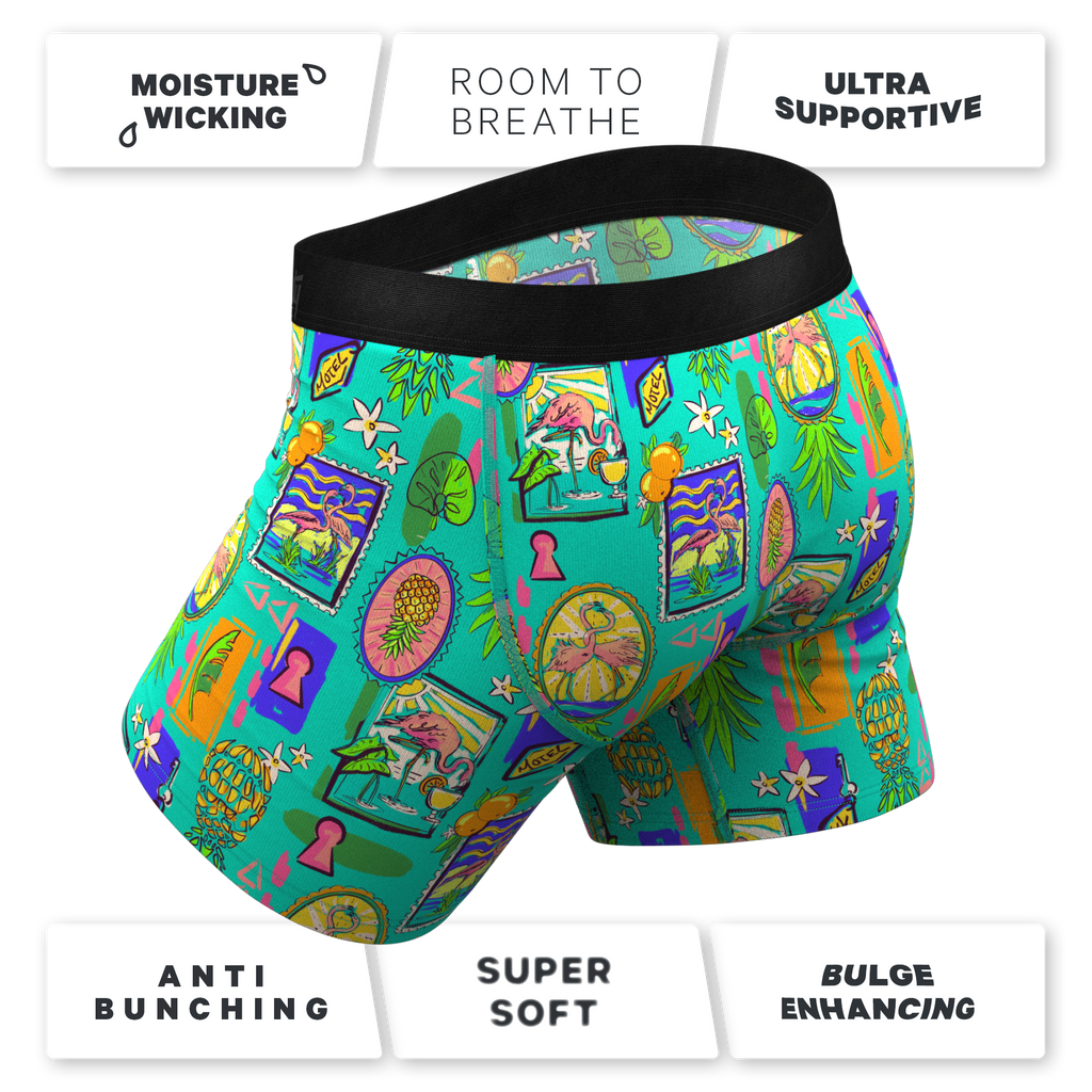 The Island Time | Pineapple Scene Ball Hammock® Pouch Underwear With Fly - Shinesty