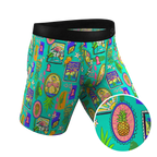 The Island Time | Pineapple Scene Ball Hammock® Boxer - Long Leg - Shinesty