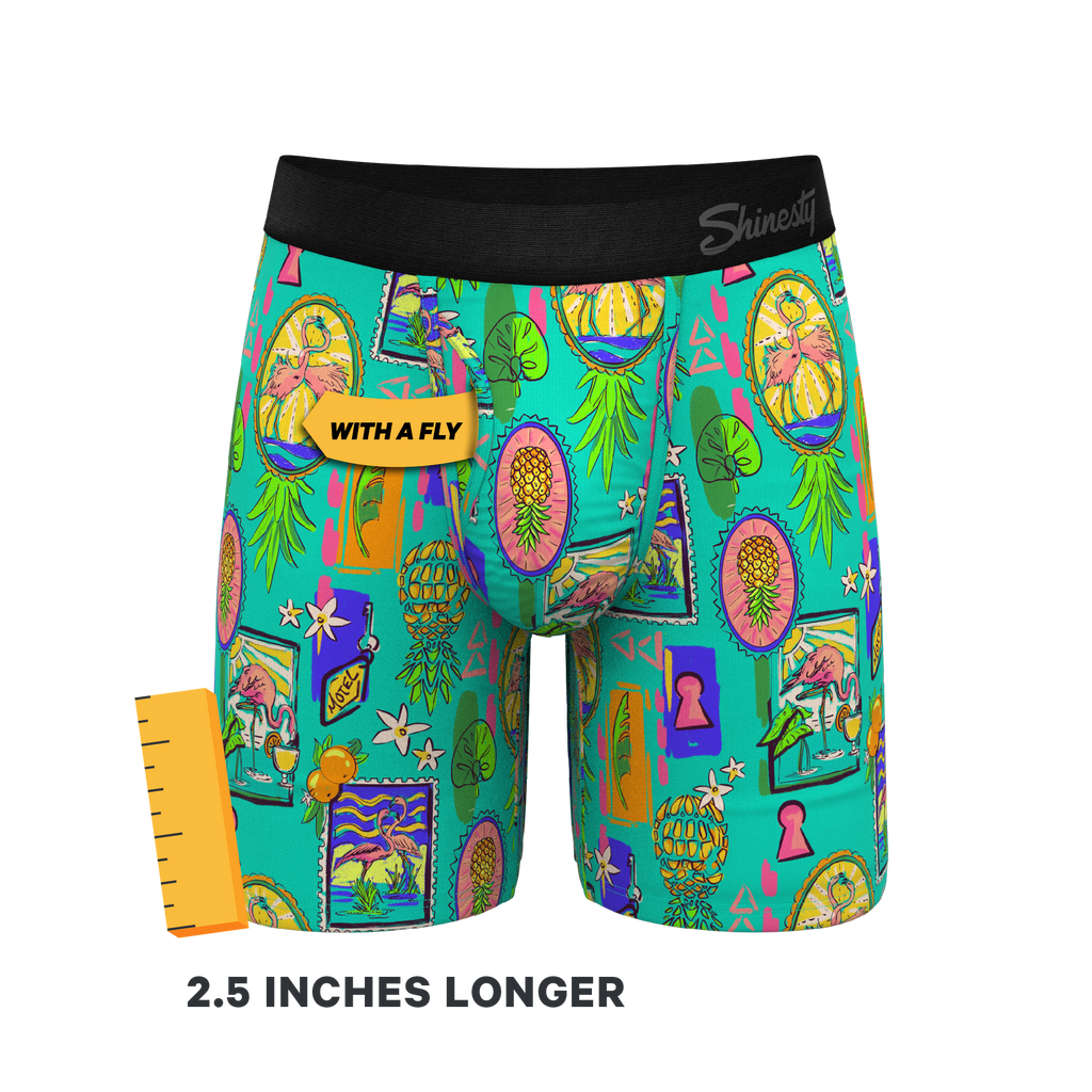 The Island Time | Pineapple Scene Ball Hammock® Boxer - Long Leg - Shinesty
