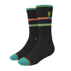 The Island Time | Black Tropical Heel Hammock™ Crew Socks - Shinesty