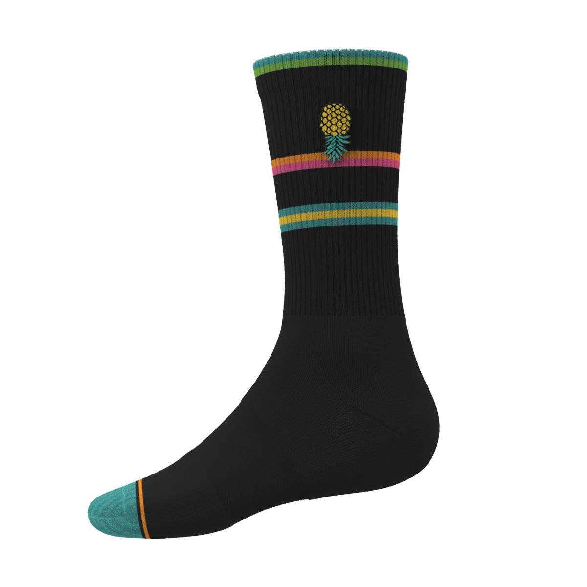 The Island Time | Black Tropical Heel Hammock™ Crew Socks - Shinesty