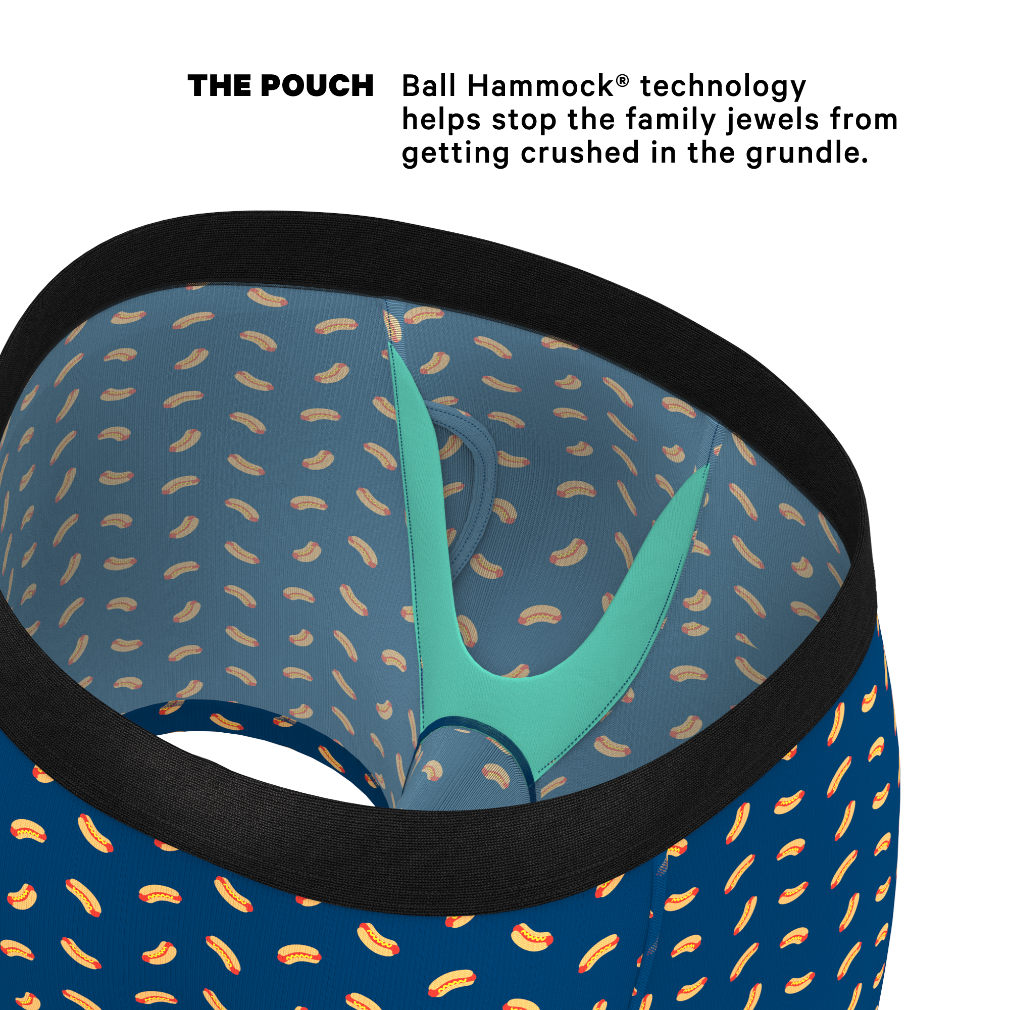 The Itty Bitty Buns | Hotdog Ball Hammock® Pouch Underwear With Fly - Shinesty