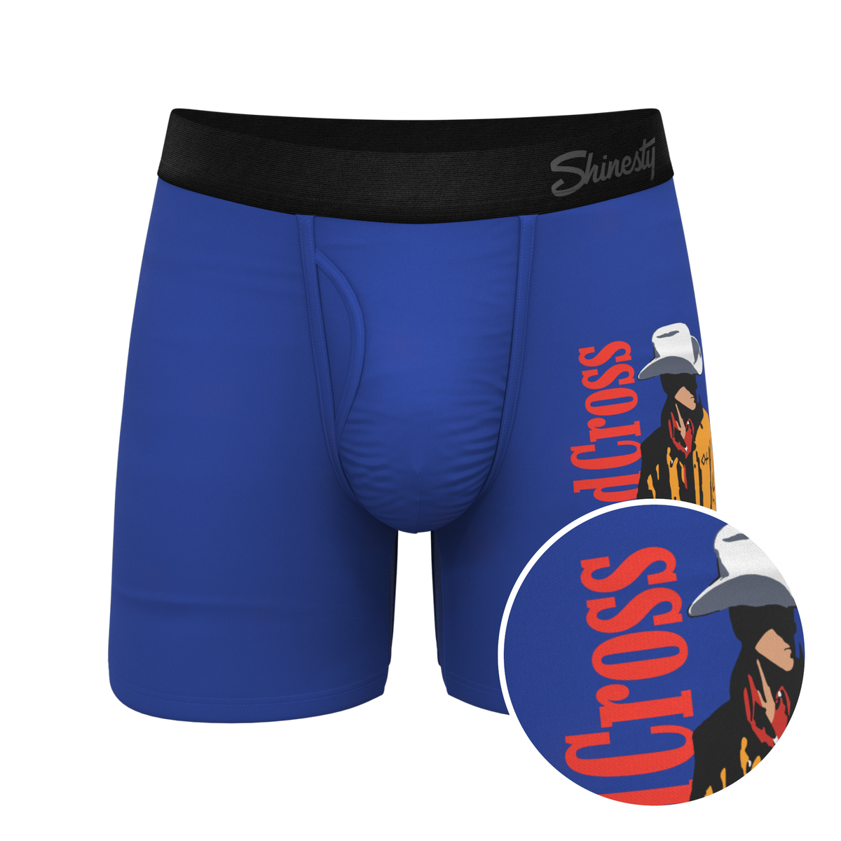 The Jackson | Blue Cowboy Shinesty x Diamond Cross Ranch Ball Hammock® Pouch Underwear With Fly - Shinesty