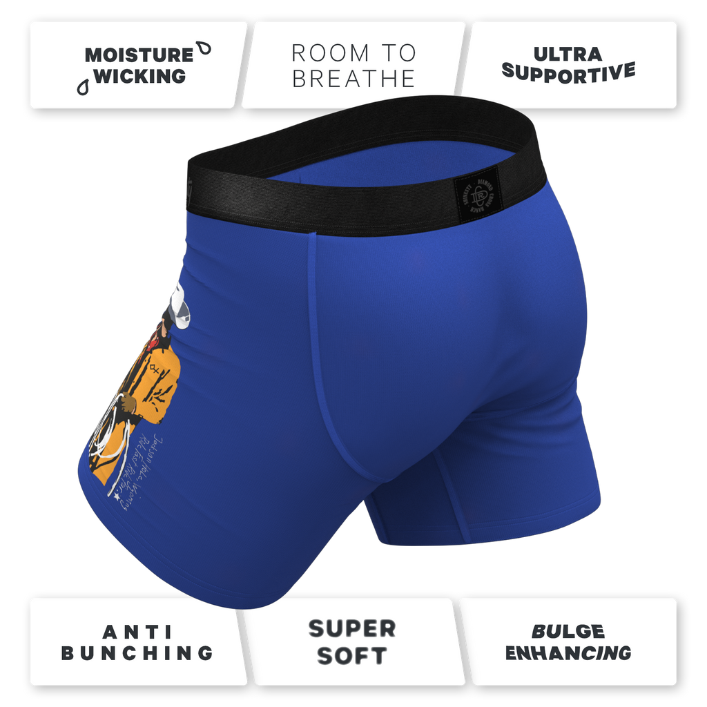 The Jackson | Blue Cowboy Shinesty x Diamond Cross Ranch Ball Hammock® Pouch Underwear With Fly - Shinesty