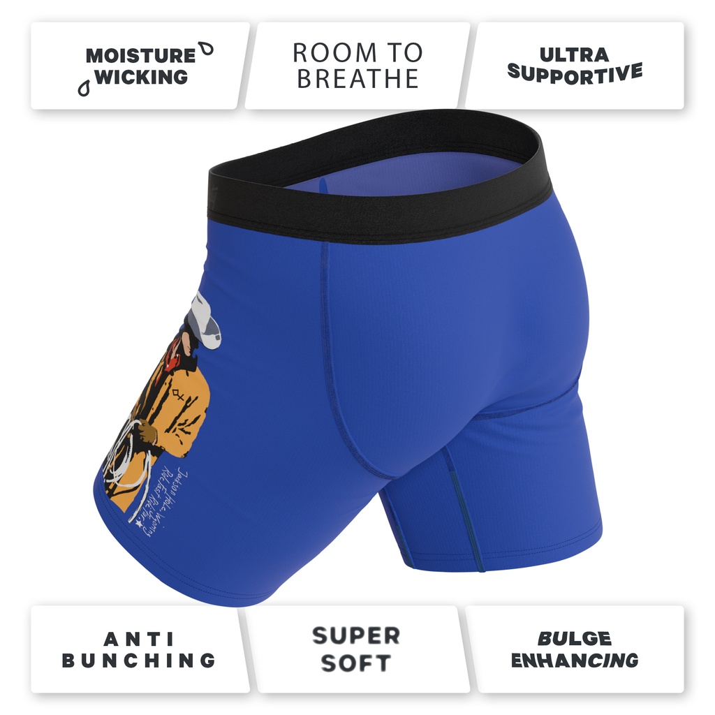 The Jackson | Blue Cowboy Shinesty x Diamond Cross Ranch Ball Hammock® Boxer - Long Leg - Shinesty