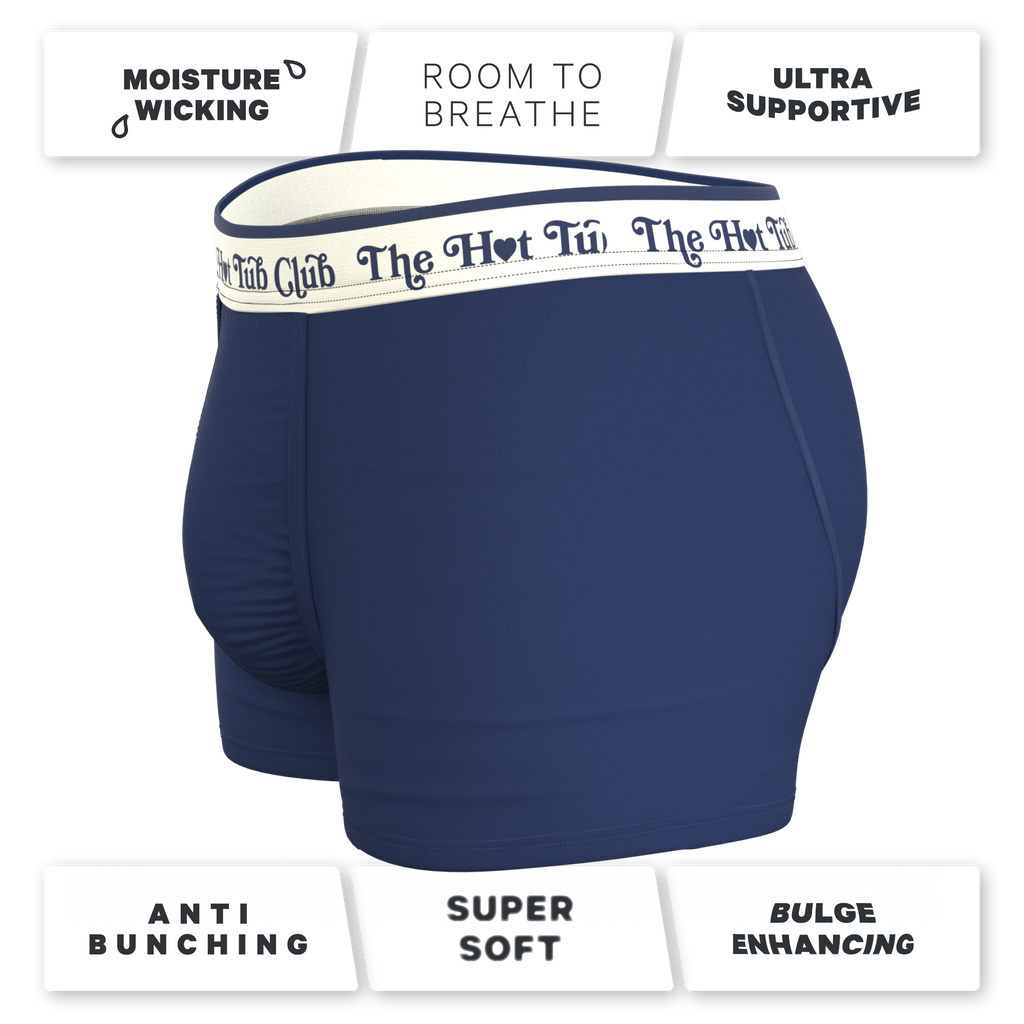 The Jet Set | Hot Tub Club Navy Ball Hammock® Pouch Trunks Underwear - Shinesty