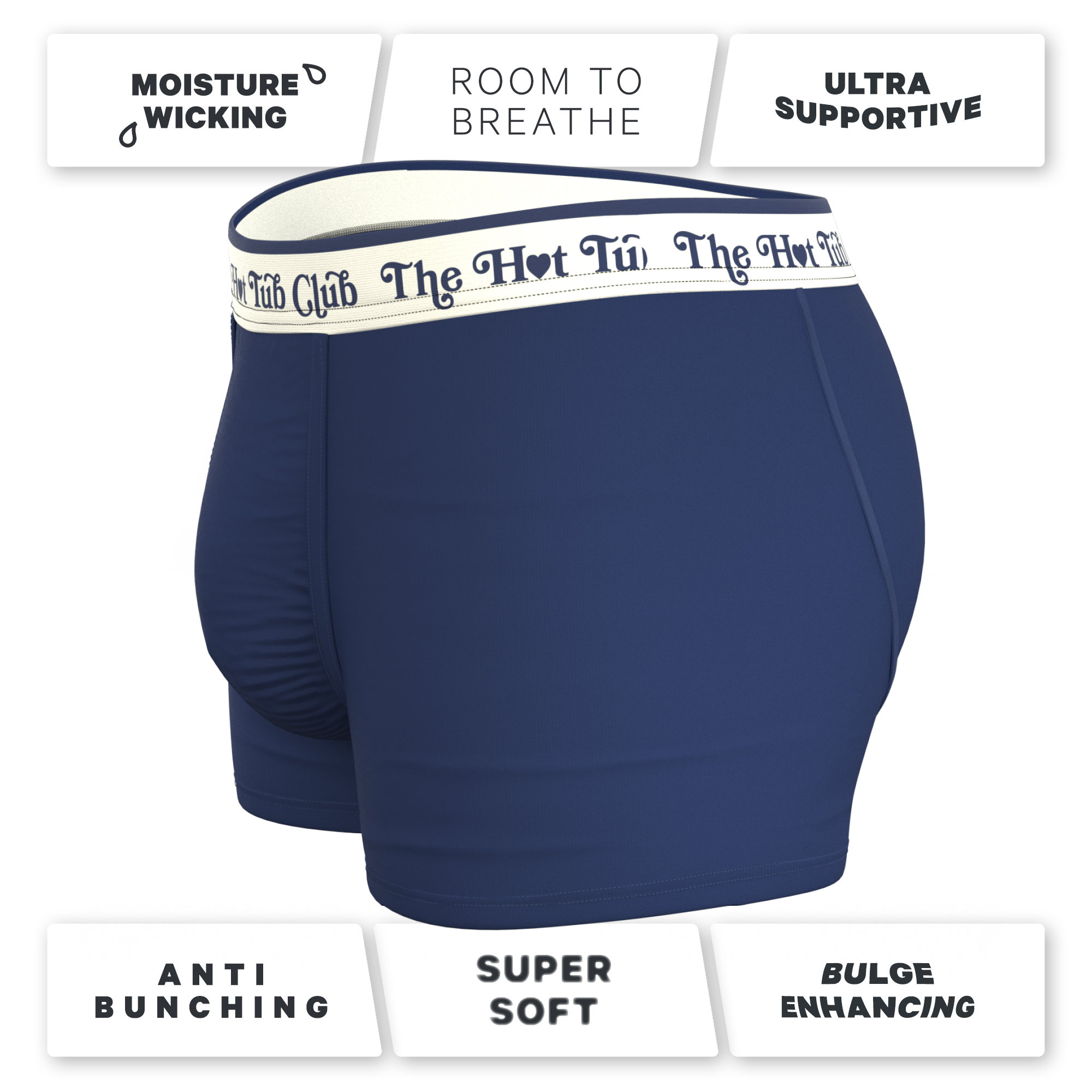 The Jet Set | Hot Tub Club Navy Ball Hammock® Pouch Trunks Underwear - Shinesty