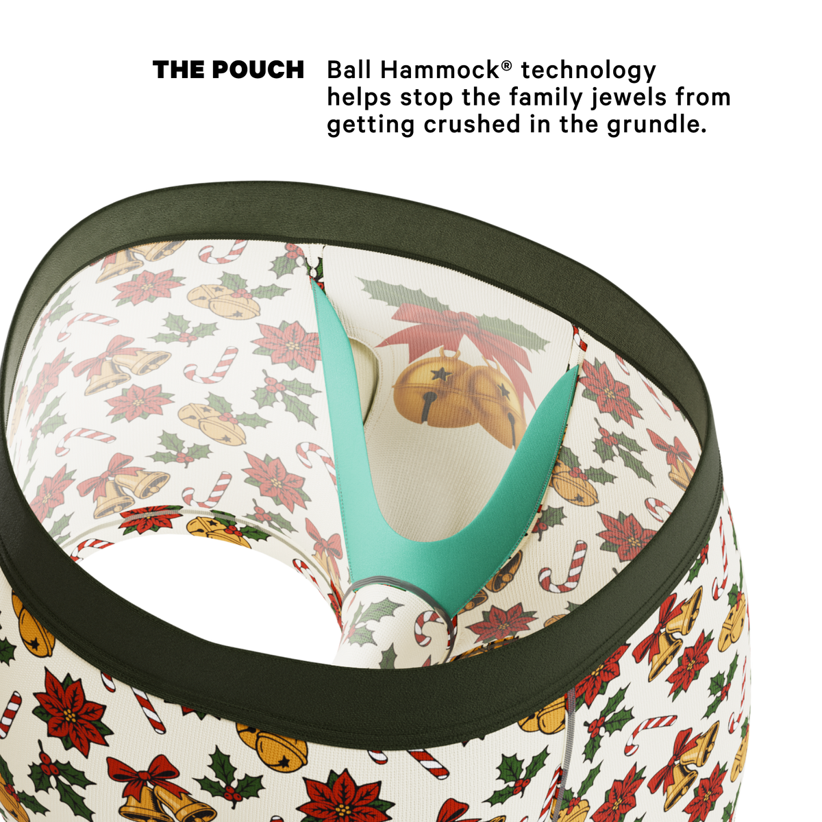 The Jingle All The Way | Christmas Bells Ball Hammock® Pouch Trunks Underwear - Shinesty