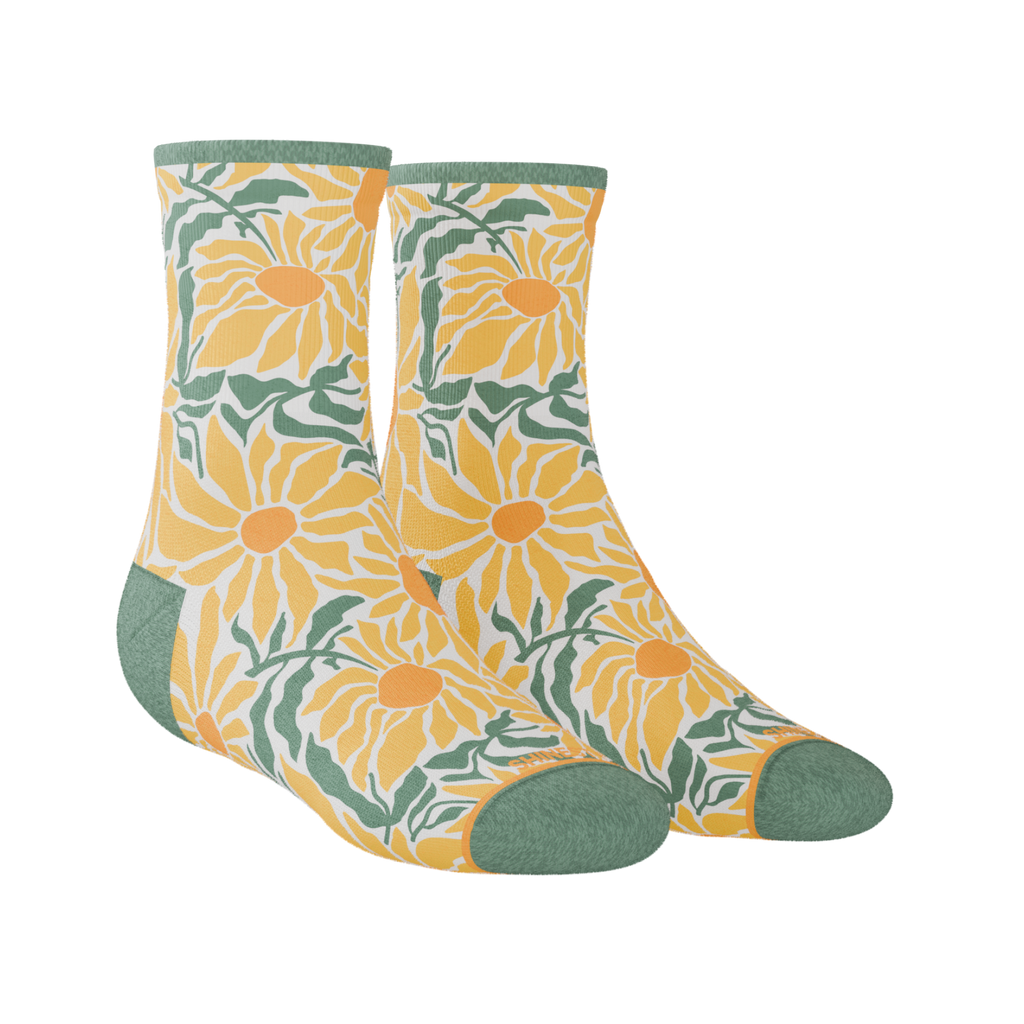 The June Bug | Sunflower Heel Hammock™ Quarter Crew Socks - Shinesty