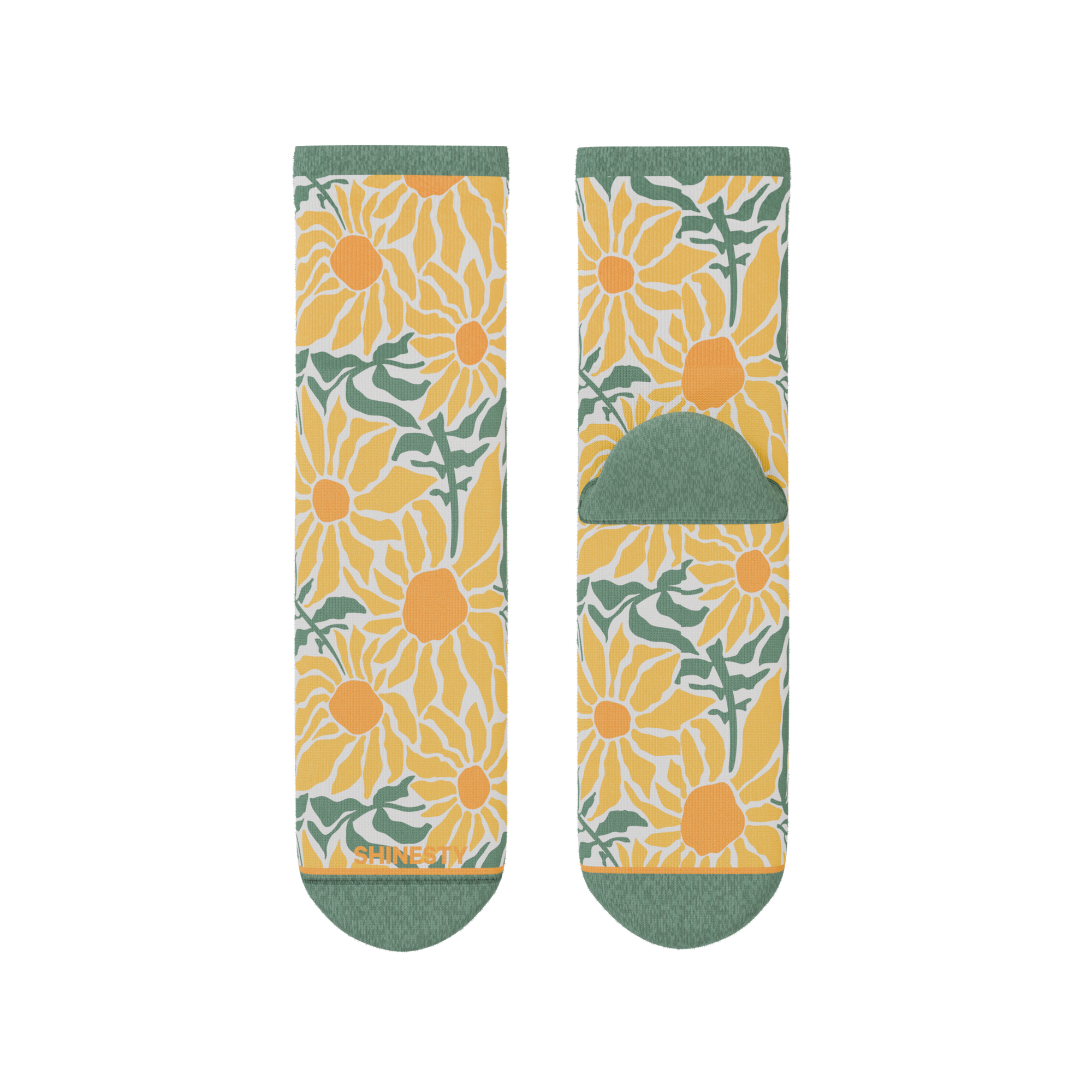The June Bug | Sunflower Heel Hammock™ Quarter Crew Socks - Shinesty