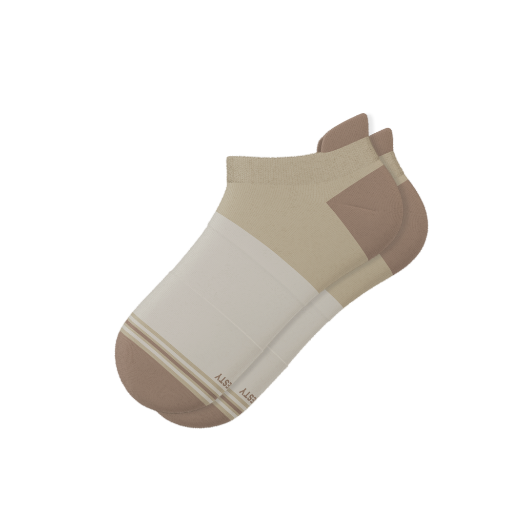The Khaki | Tan Color Block Heel Hammock™ Ankle Socks - Shinesty