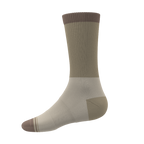 The Khaki | Tan Color Block Heel Hammock™ Crew Socks - Shinesty