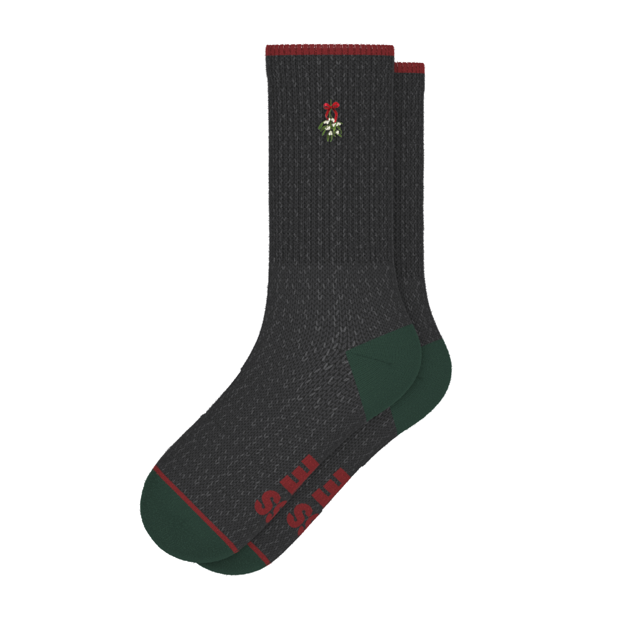 The Kiss Me There | Mistletoe Heel Hammock™ Crew Socks - Shinesty