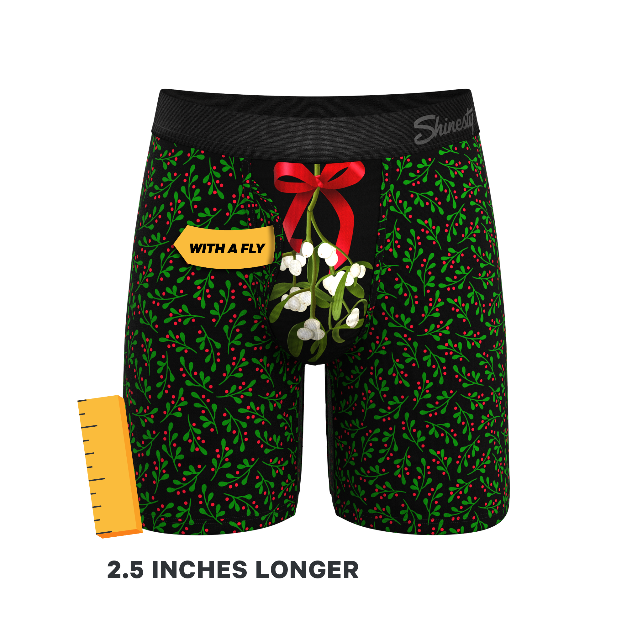 The Kiss Me There | Mistletoe Ball Hammock® Boxer - Long Leg - Shinesty