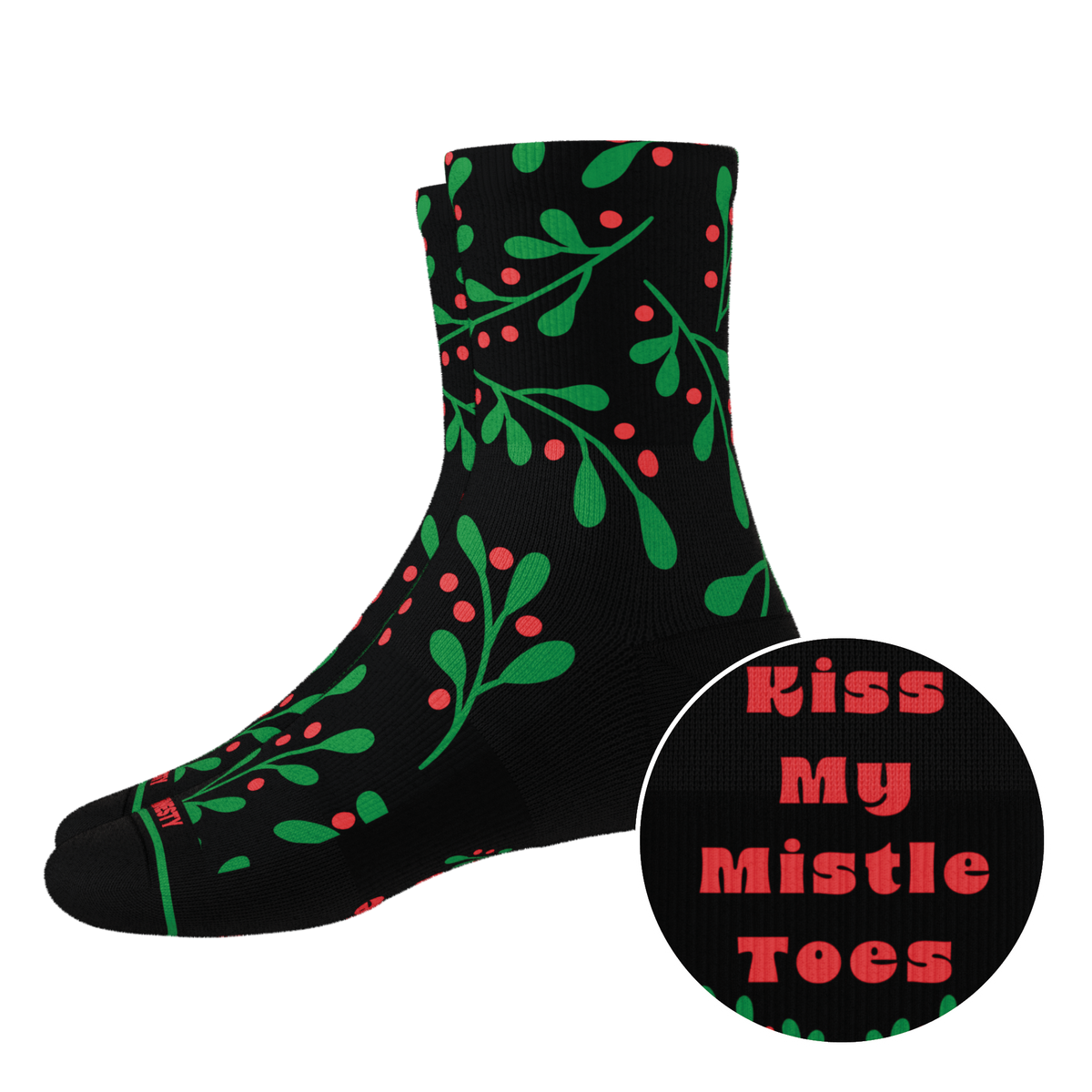 The Kiss Me There | Mistletoe Heel Hammock™ Quarter Crew Socks - Shinesty