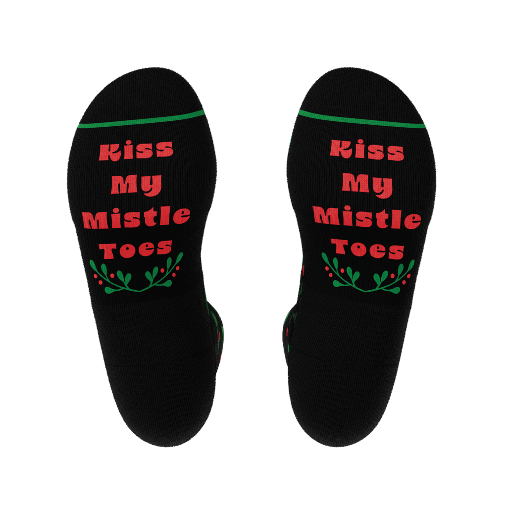 The Kiss Me There | Mistletoe Heel Hammock™ Quarter Crew Socks - Shinesty